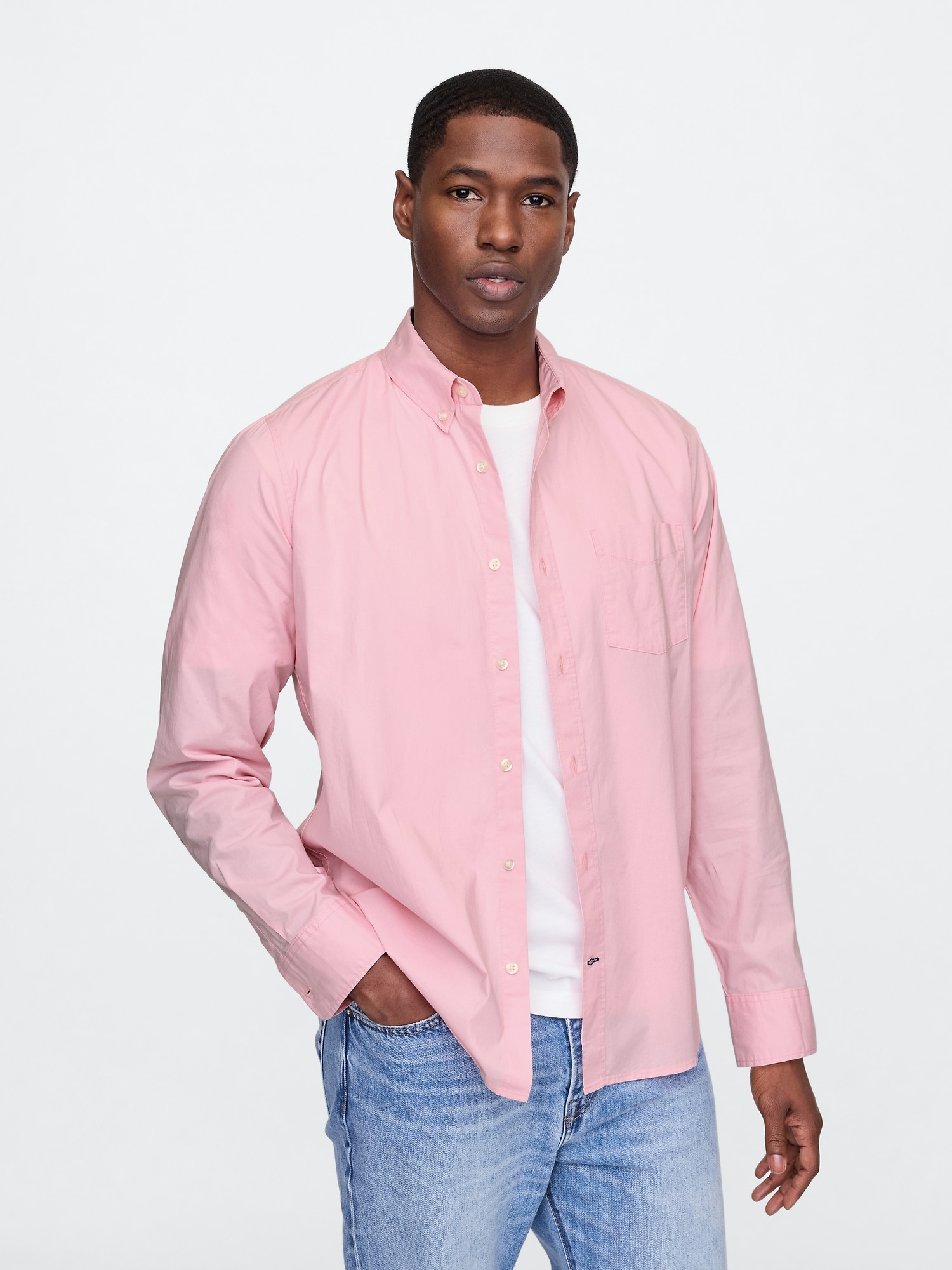 Stretch Poplin Shirt in Standard Fit