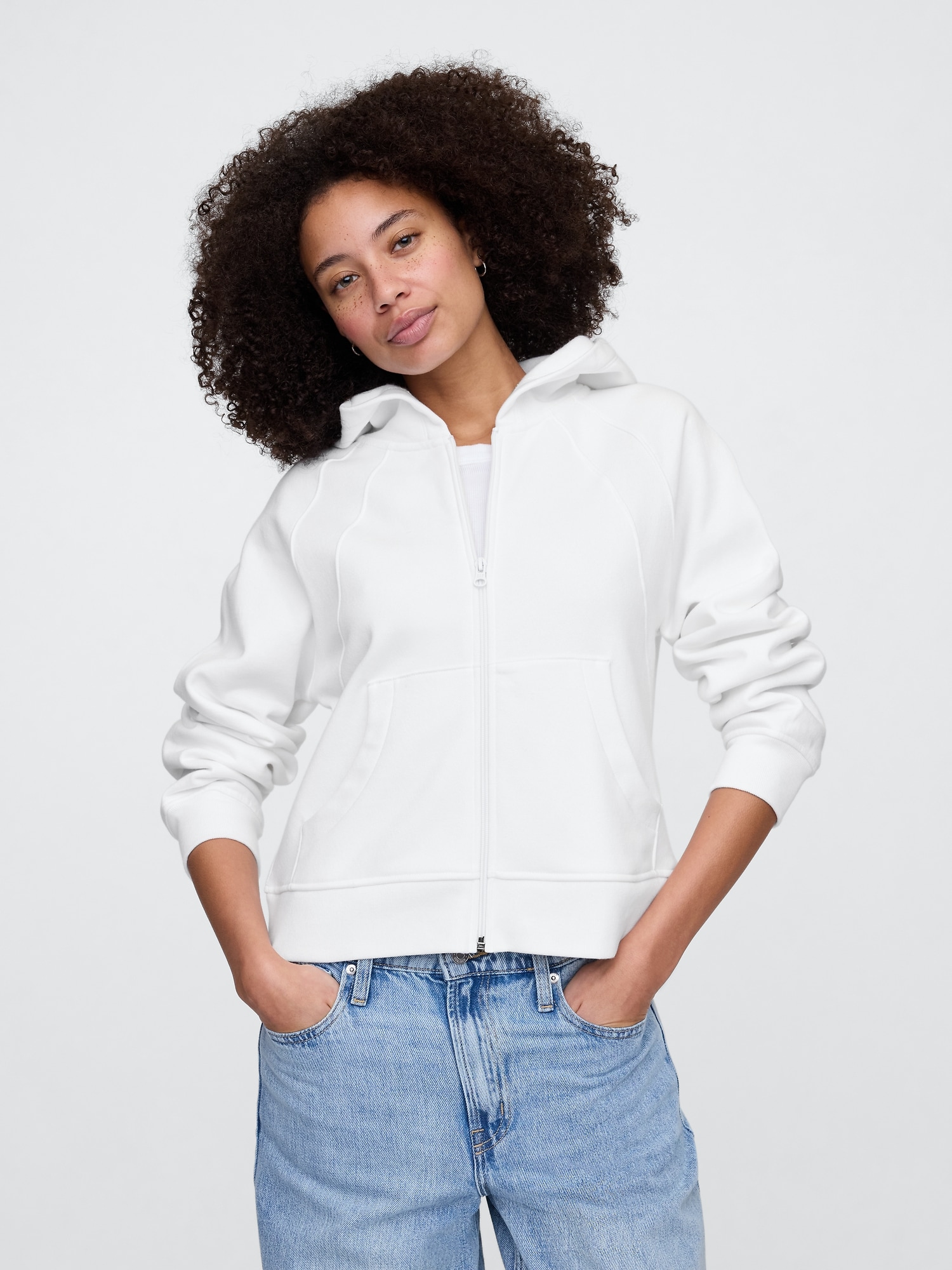 Relaxed Fleece Zip Hoodie