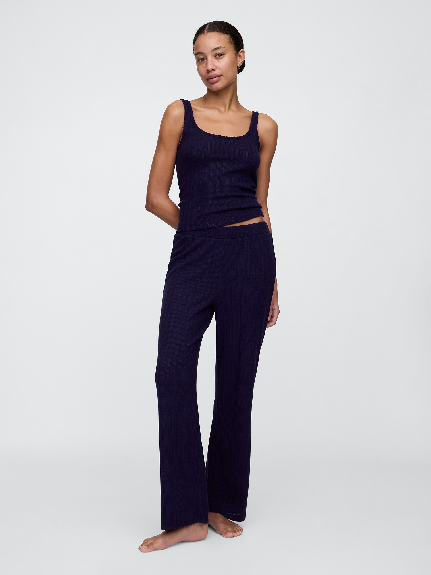 Pointelle Wide-Leg PJ Pants