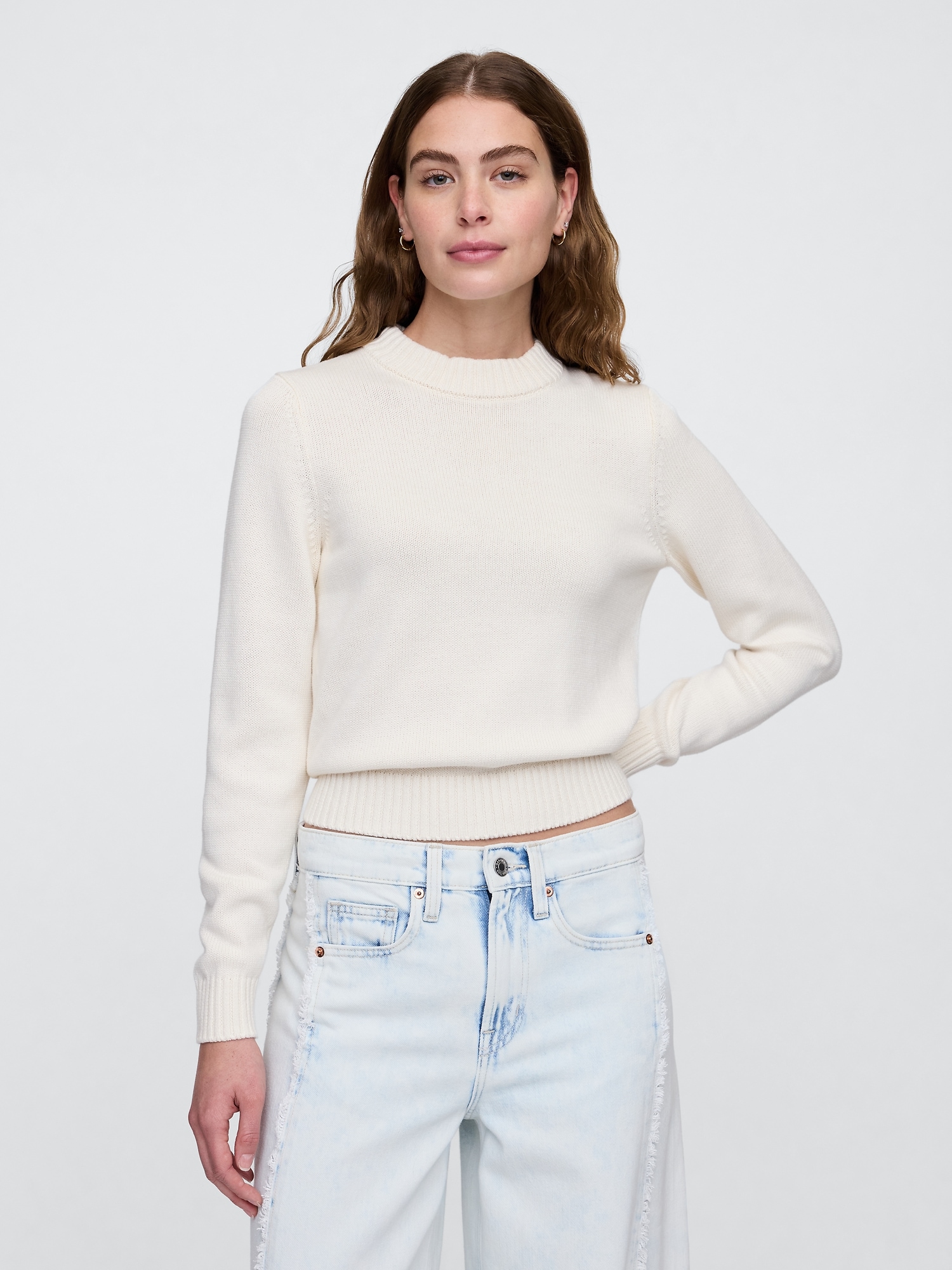 High Neck Crewneck Sweater