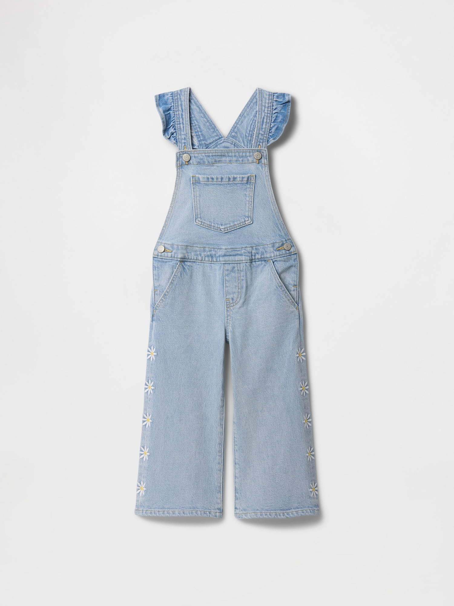 Toddler Ruffle Denim Overalls