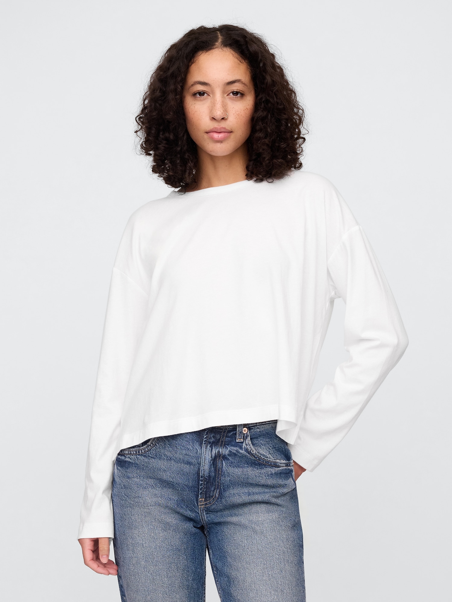 Boxy Cropped Crewneck T-Shirt