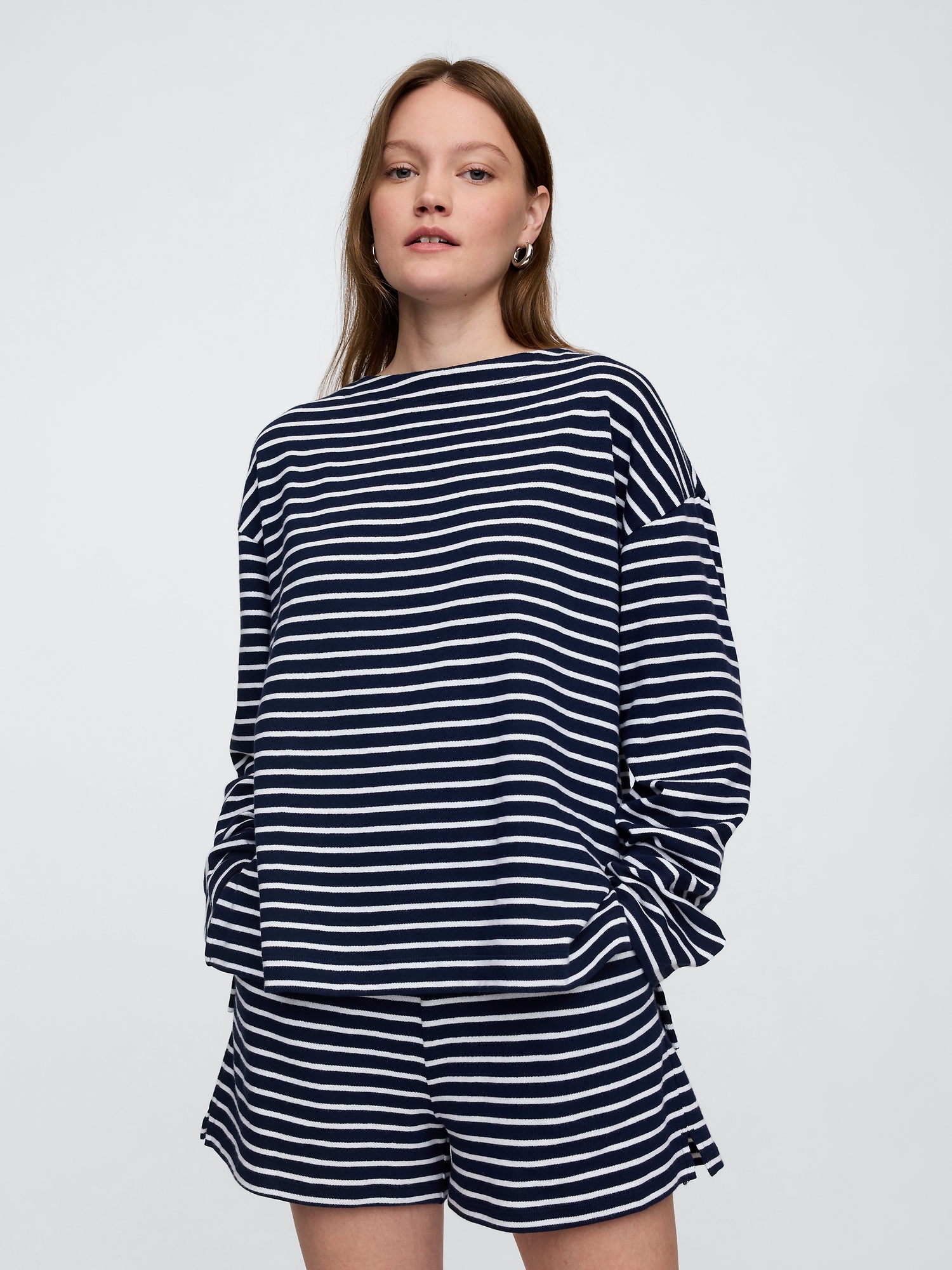 Oversized Boatneck Tunic Shirt