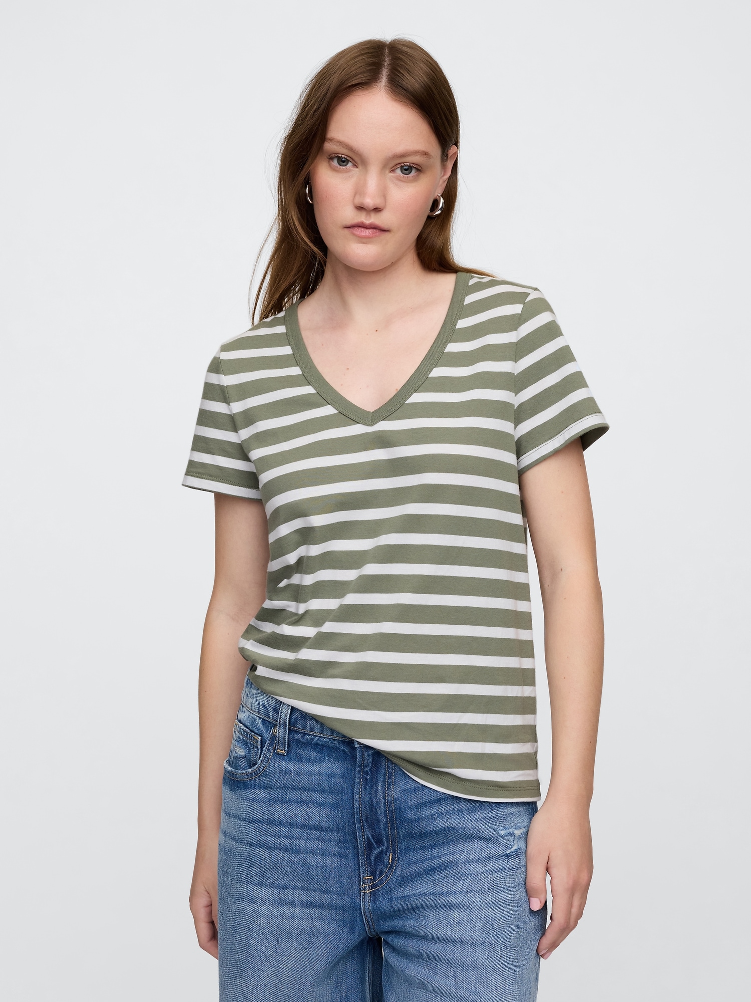 Favorite Stripe V-Neck T-Shirt