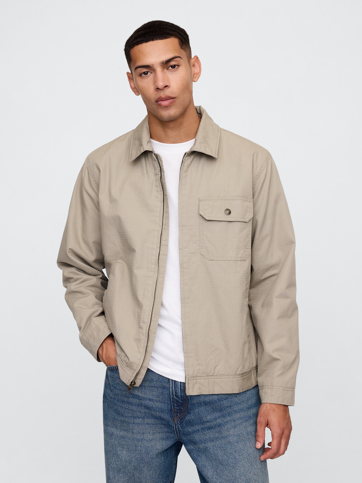 Relaxed Ripstop Utility Jacket