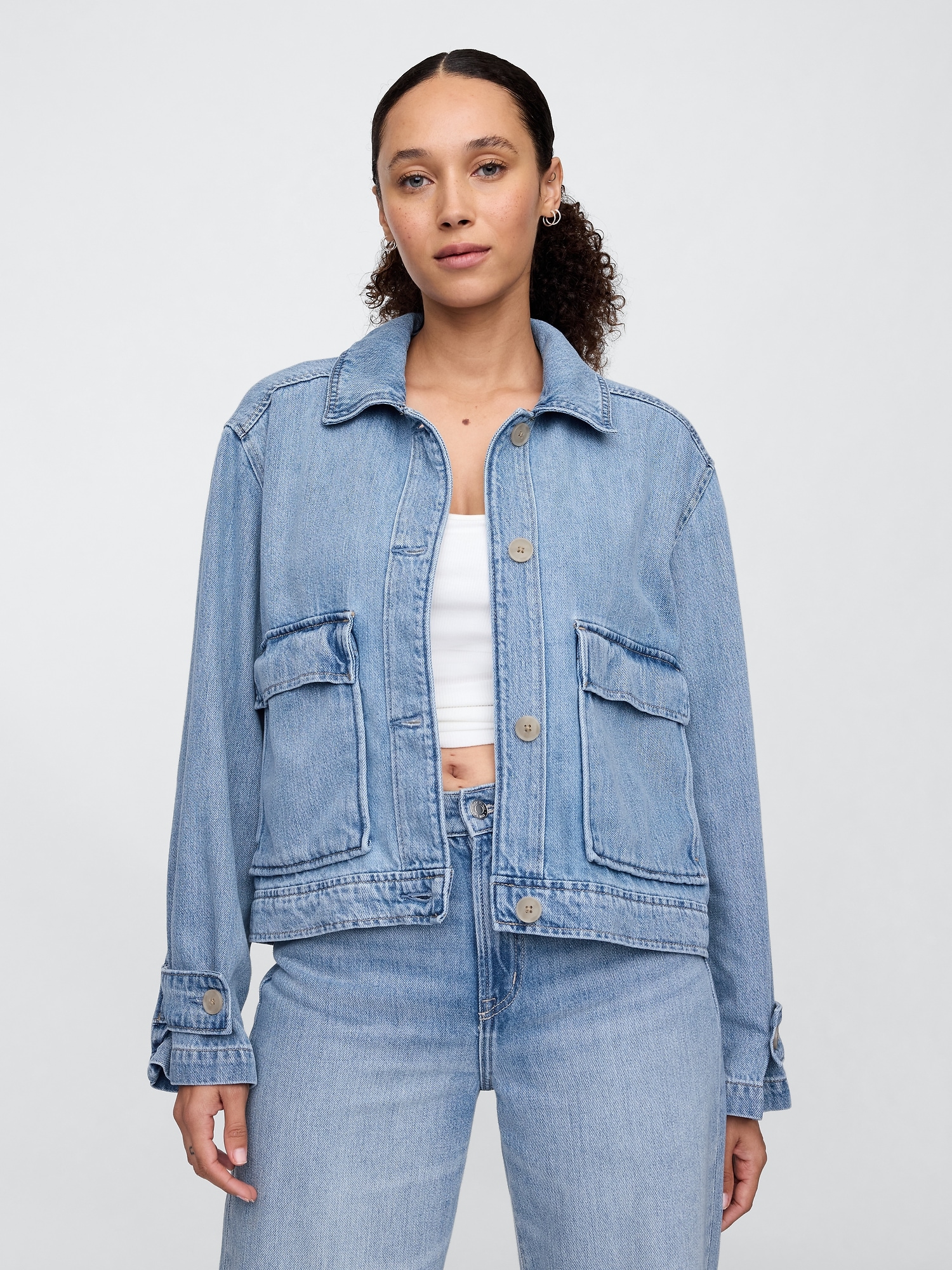 SuperSoft Denim Utility Jacket