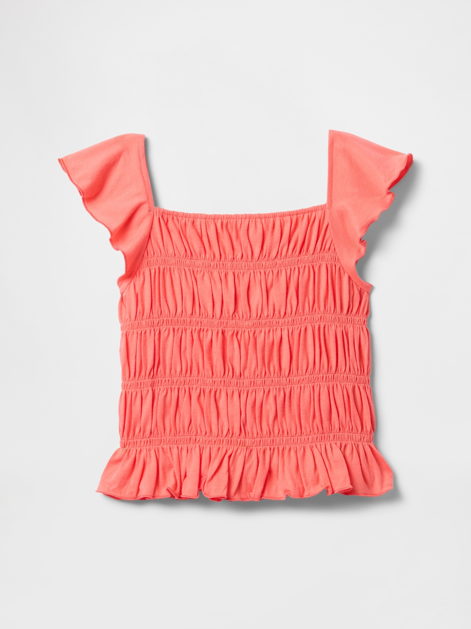 Kids Smocked Peplum Top - Pink