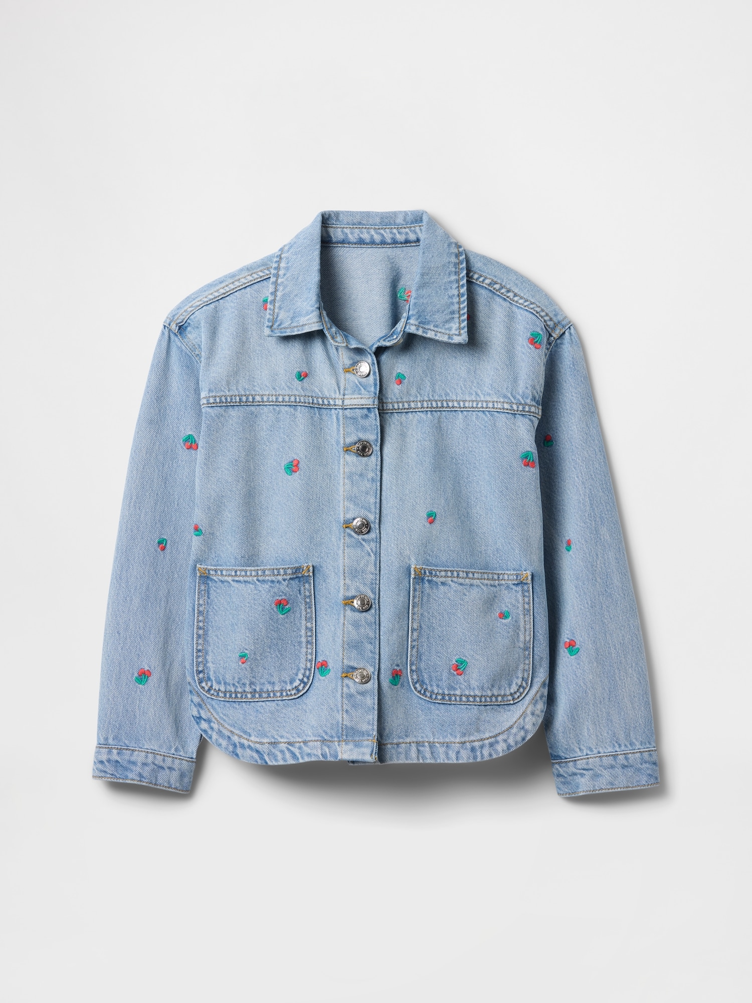 Kids Embroidered Denim Shirt Jacket