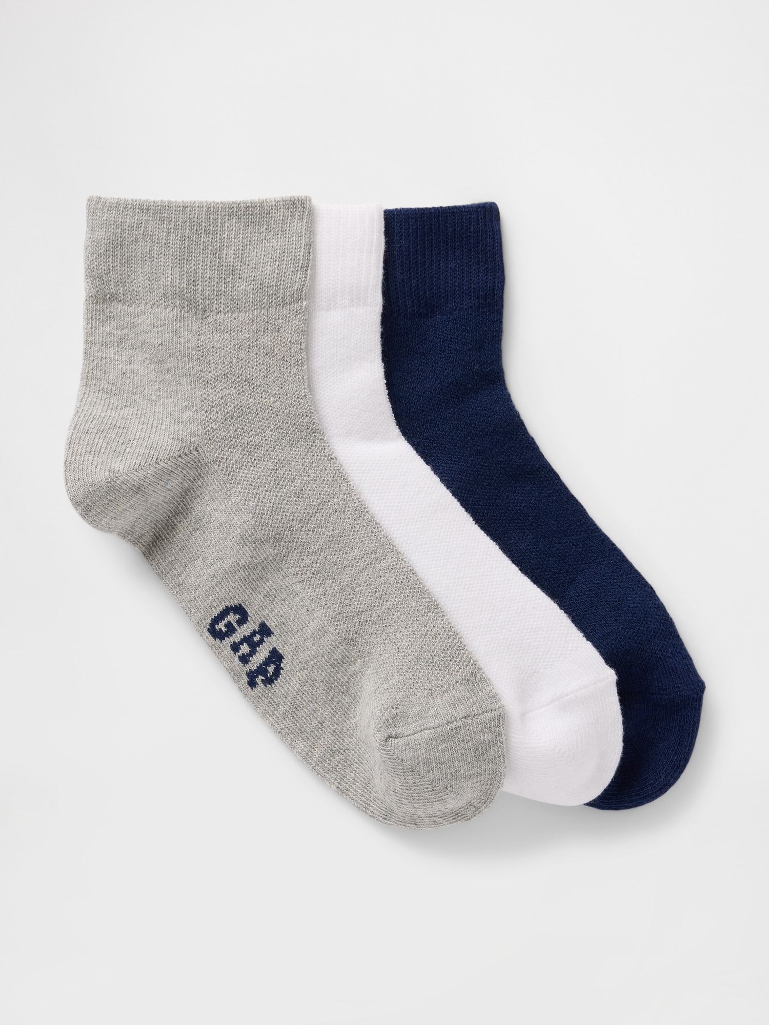 Kids Gap Logo Quarter Crew Socks (3-Pack)