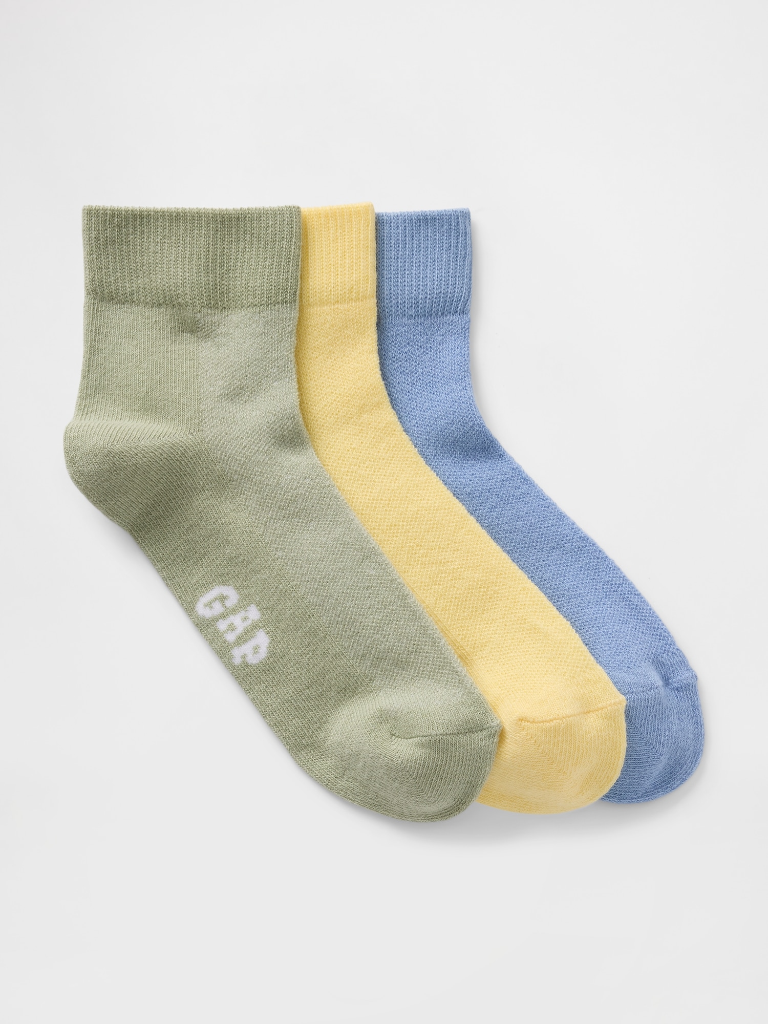 Kids Gap Logo Quarter Crew Socks (3-Pack)