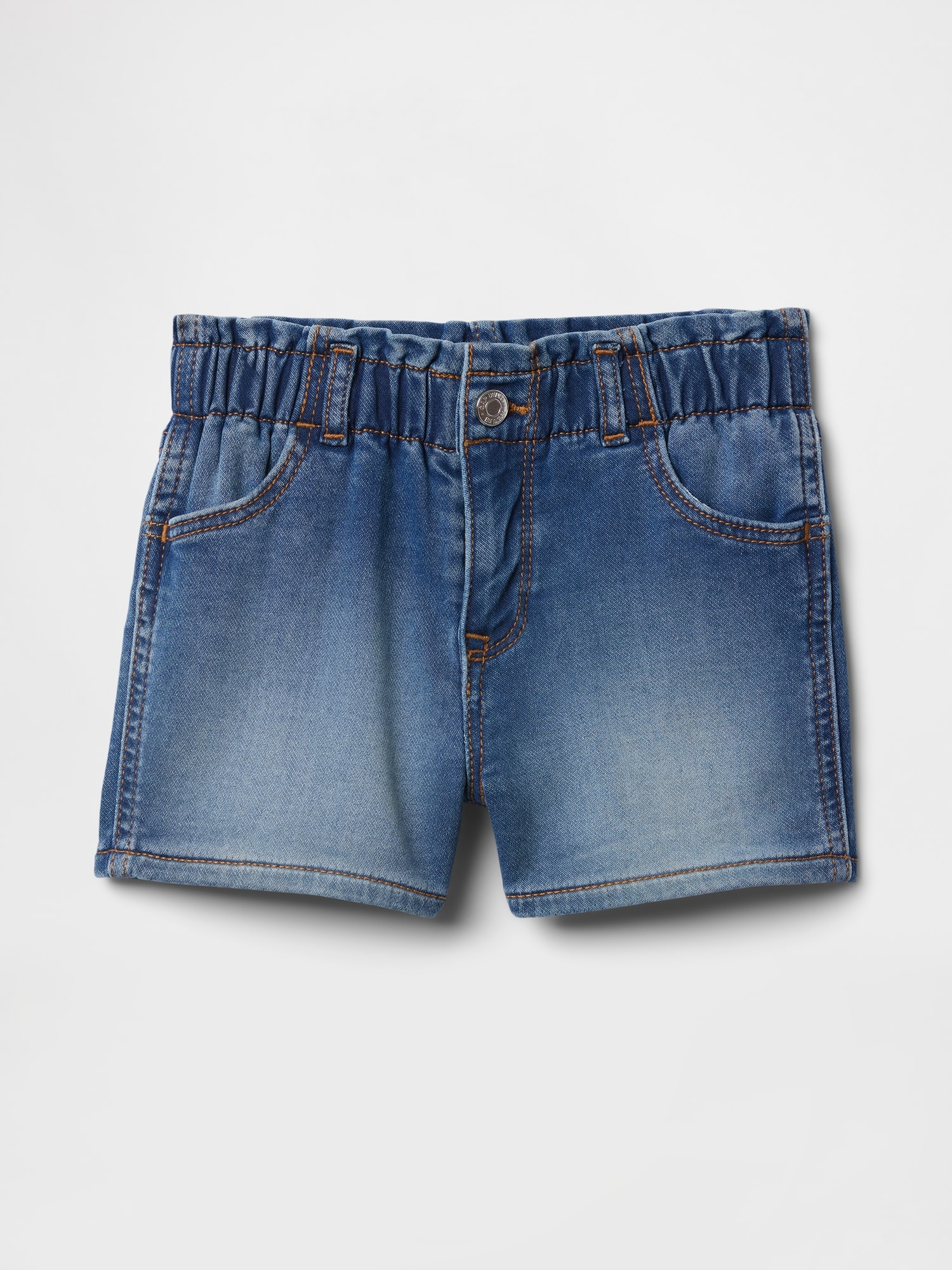 babyGap Paperbag Sweatpant Jean Mom Shorts - Blue