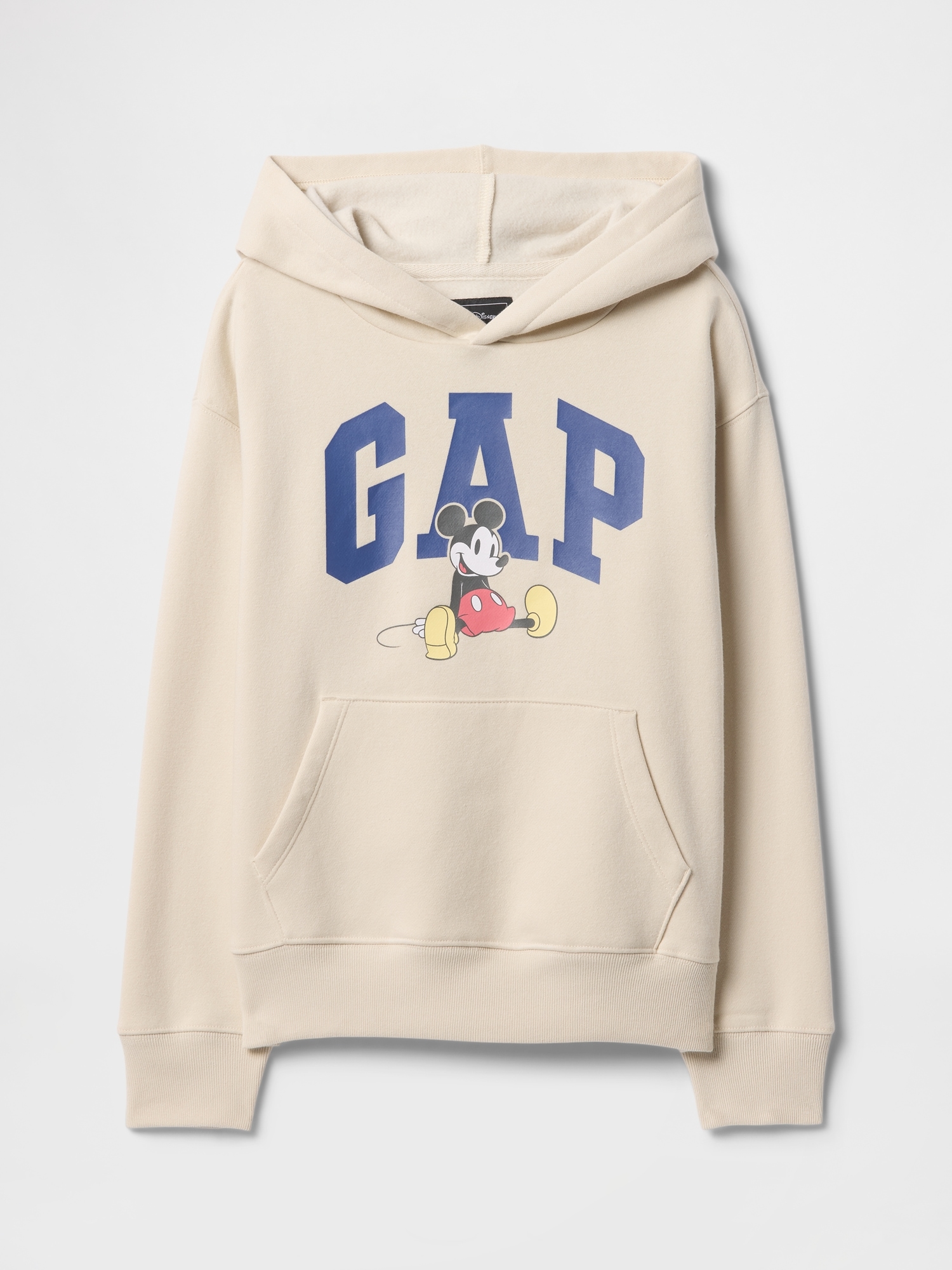 GapKids × Disney Mickey Mouse Relaxed Logo Hoodie - Beige