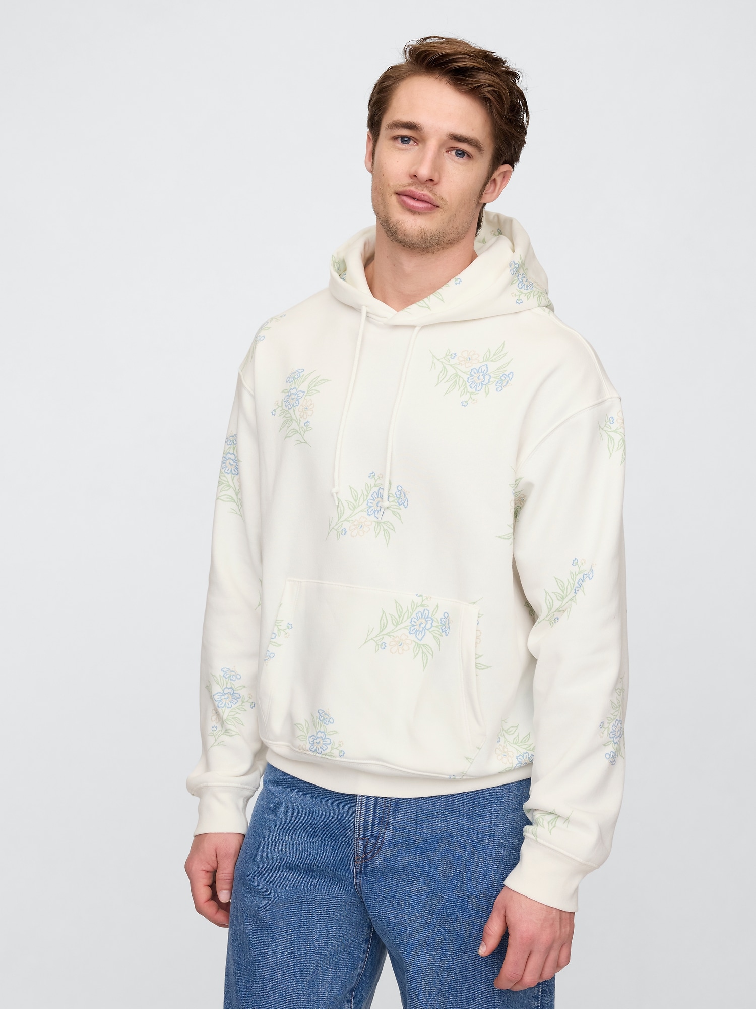 Oversized Vintage Soft Print Hoodie