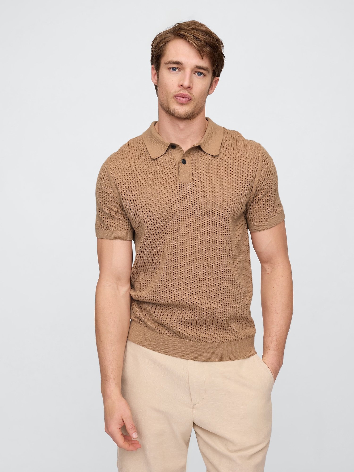 Crochet Polo Shirt