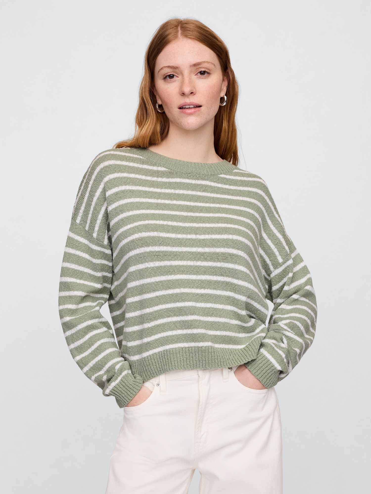 Oversized Slub Crewneck Sweater