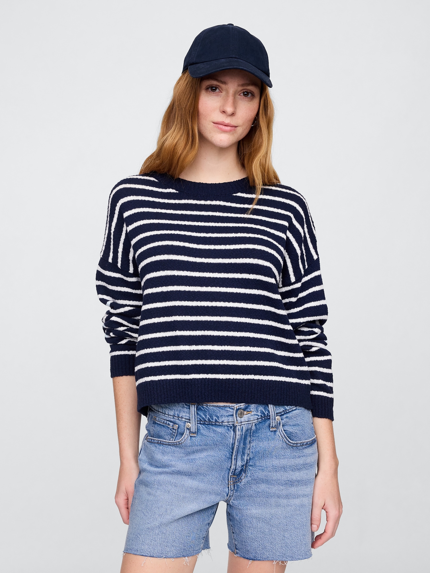 Oversized Slub Crewneck Sweater