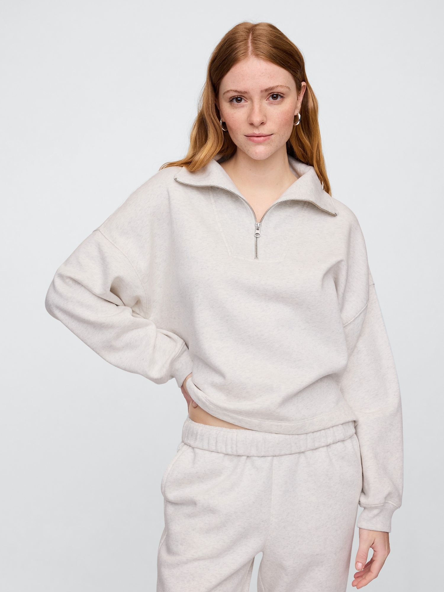 Oversized Quarter-Zip Sweatshirt