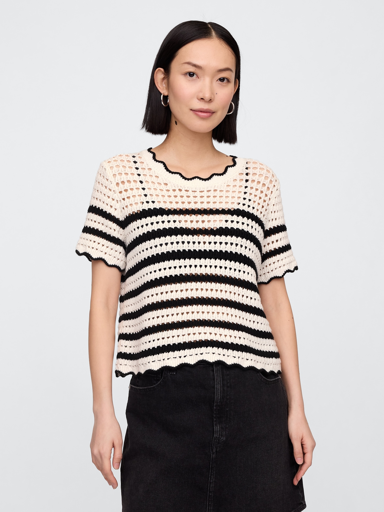 Crochet Stripe Top - Multi