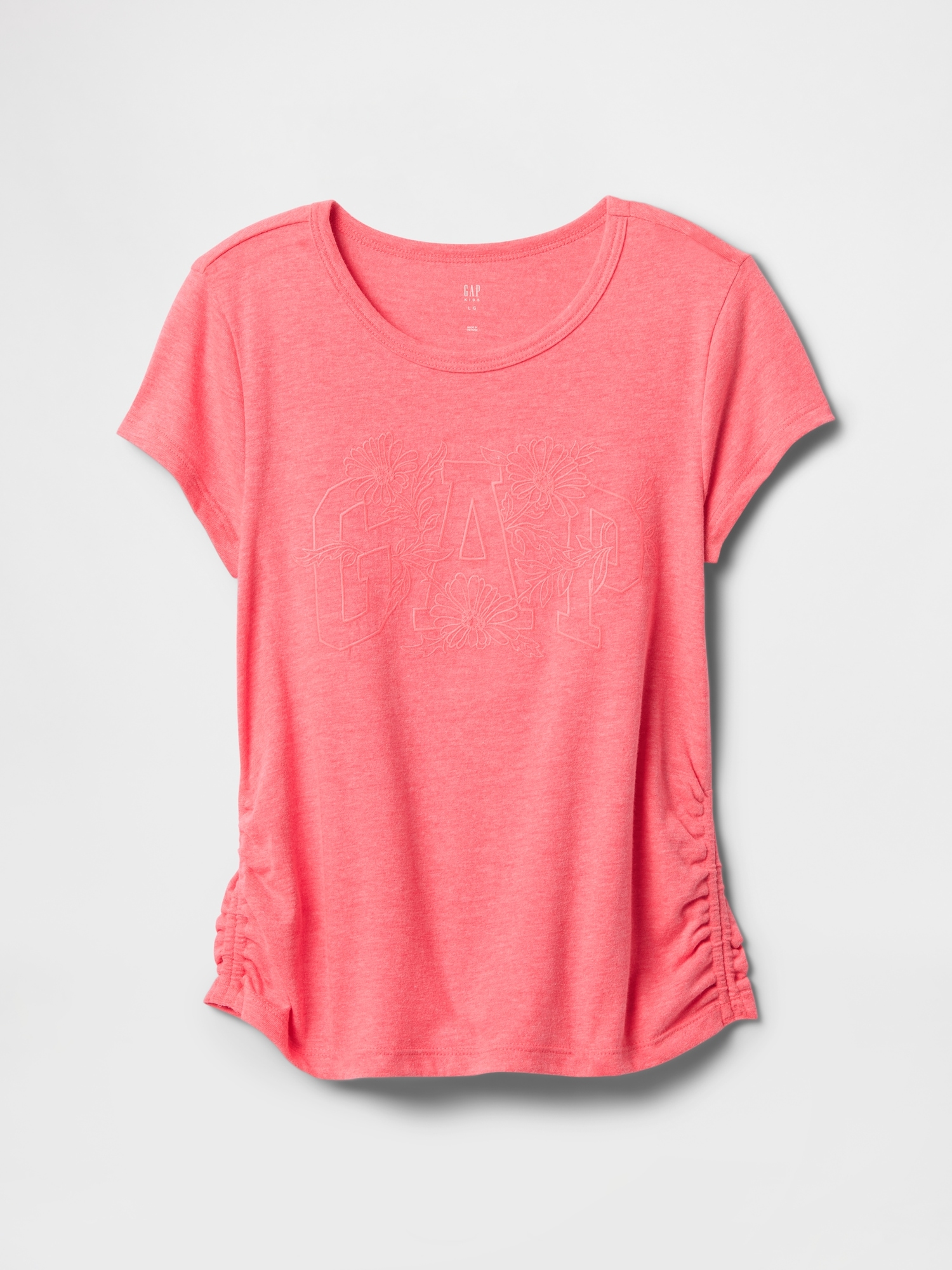 Kids Ruched Gap Logo T-Shirt - Pink