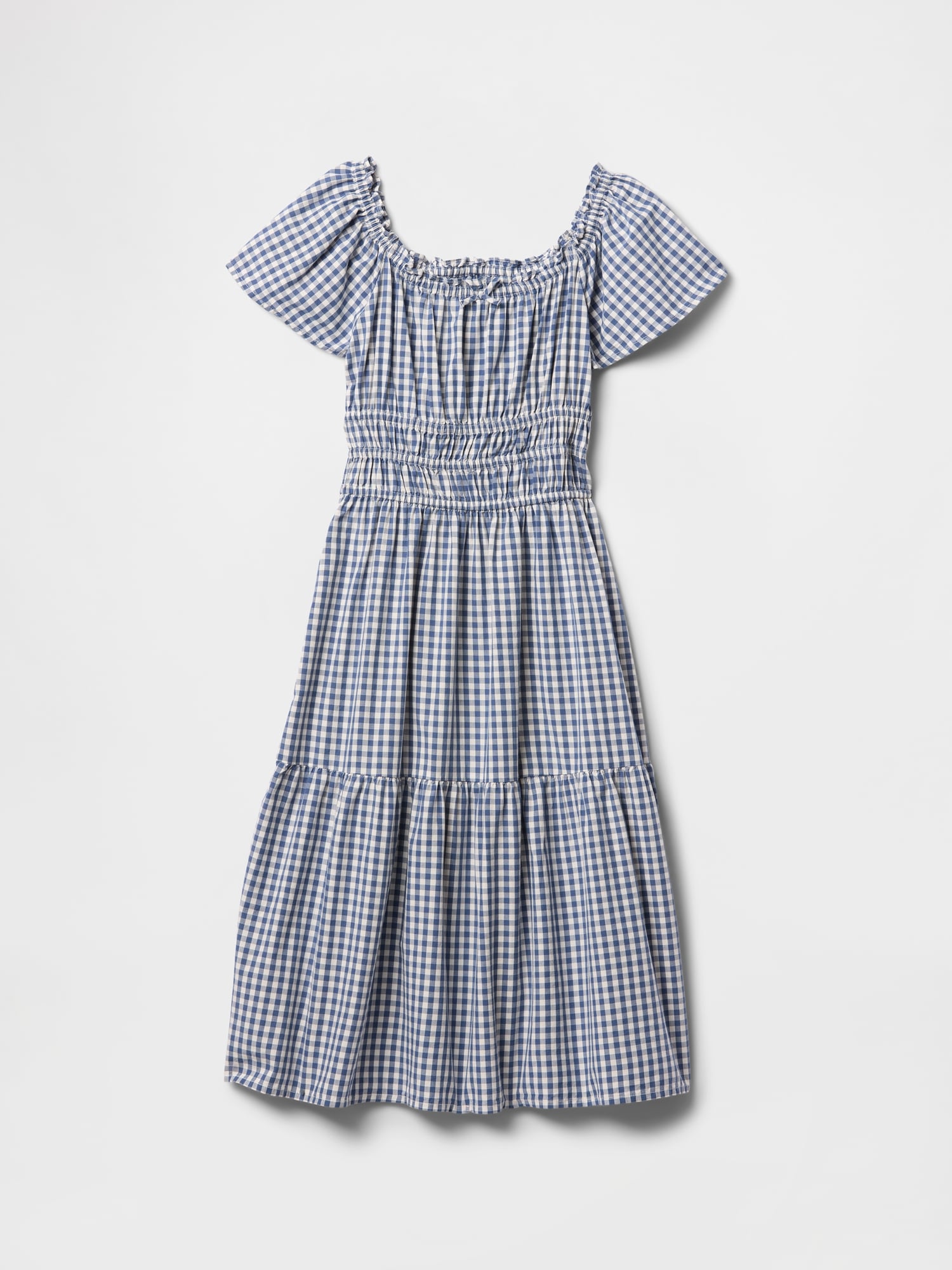 Kids Smocked Midi Dress - Blue