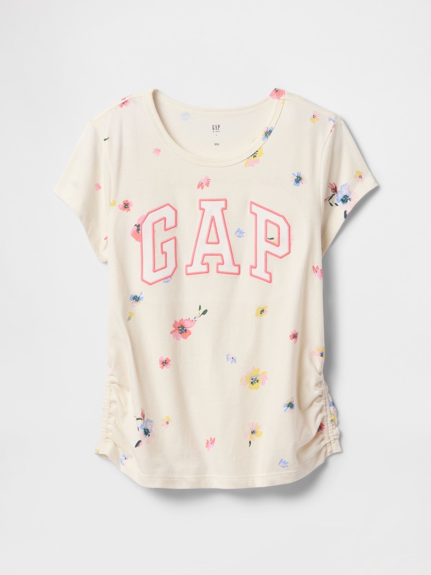 Kids Ruched Gap Logo T-Shirt - Multi