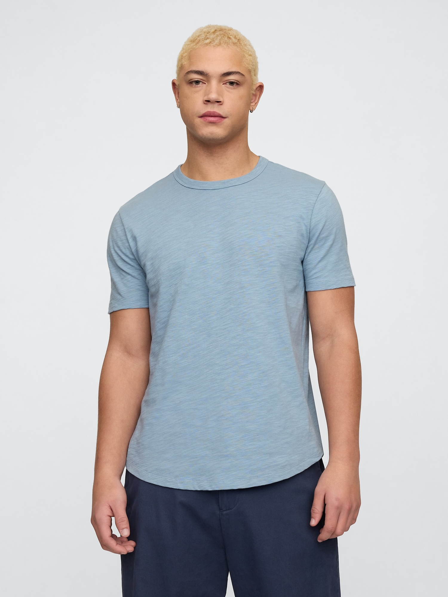 Lived-In Curved Hem Crewneck T-Shirt