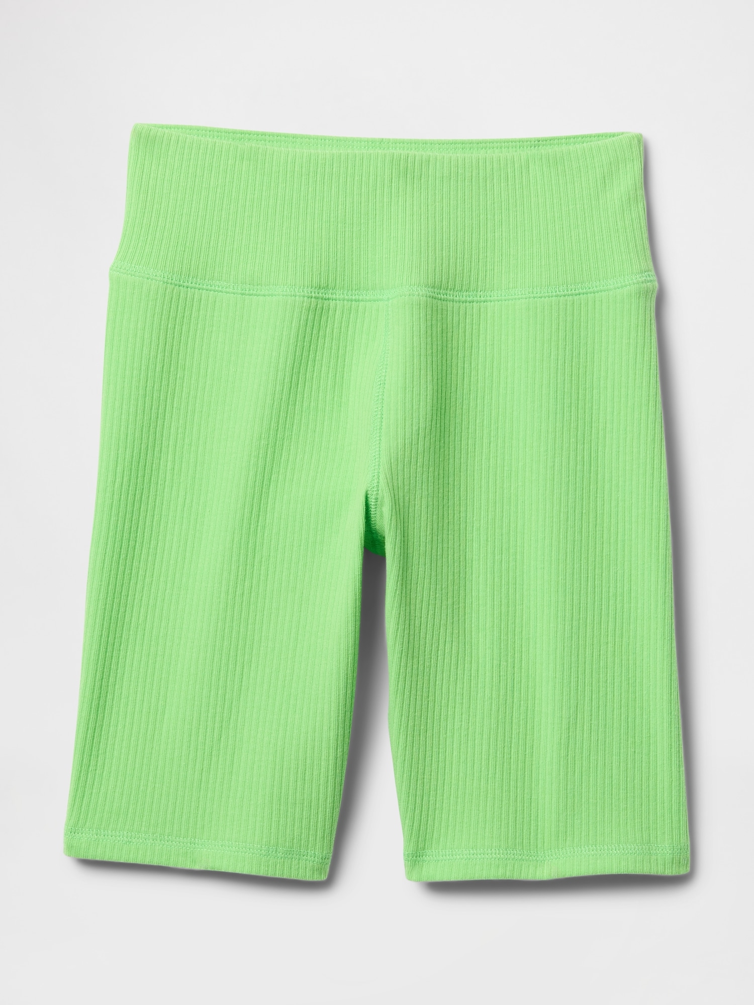 Kids Ribbed Bike Shorts - Green