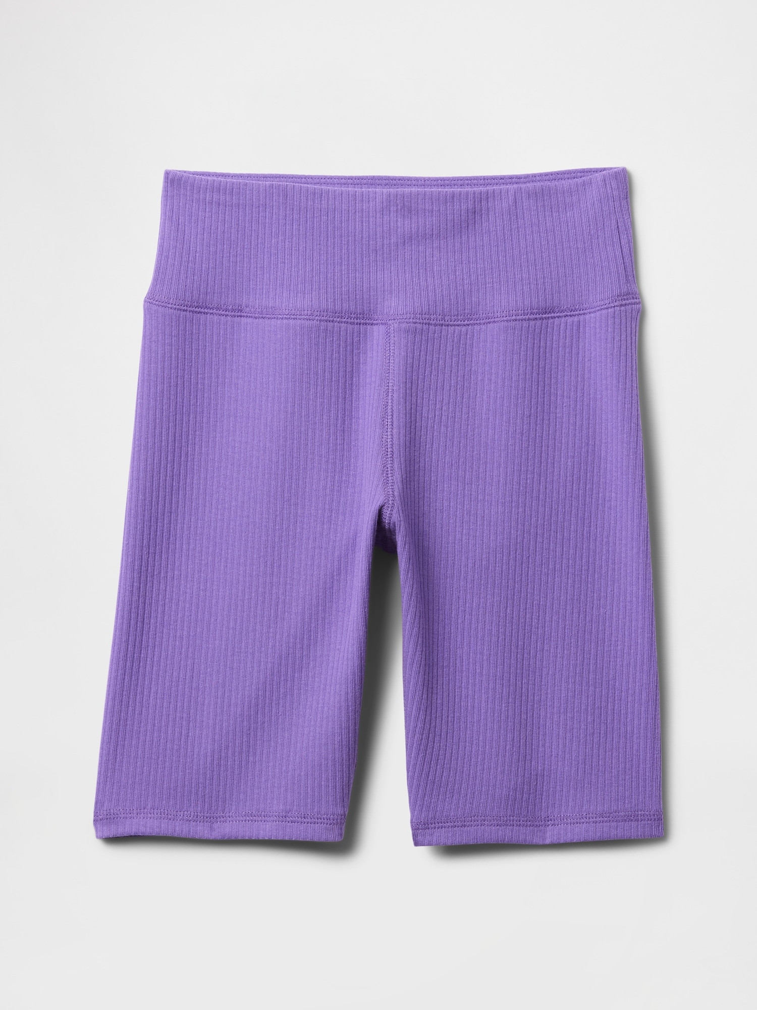 Kids Ribbed Bike Shorts - Purple