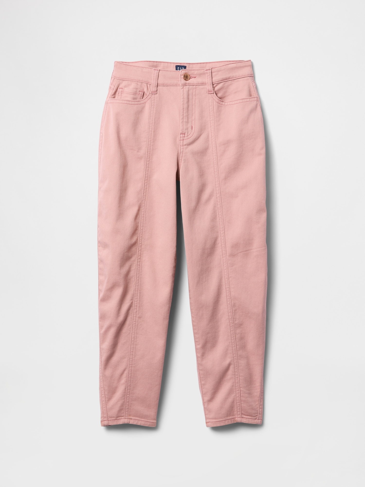 Kids High Rise Seamed Barrel Jeans