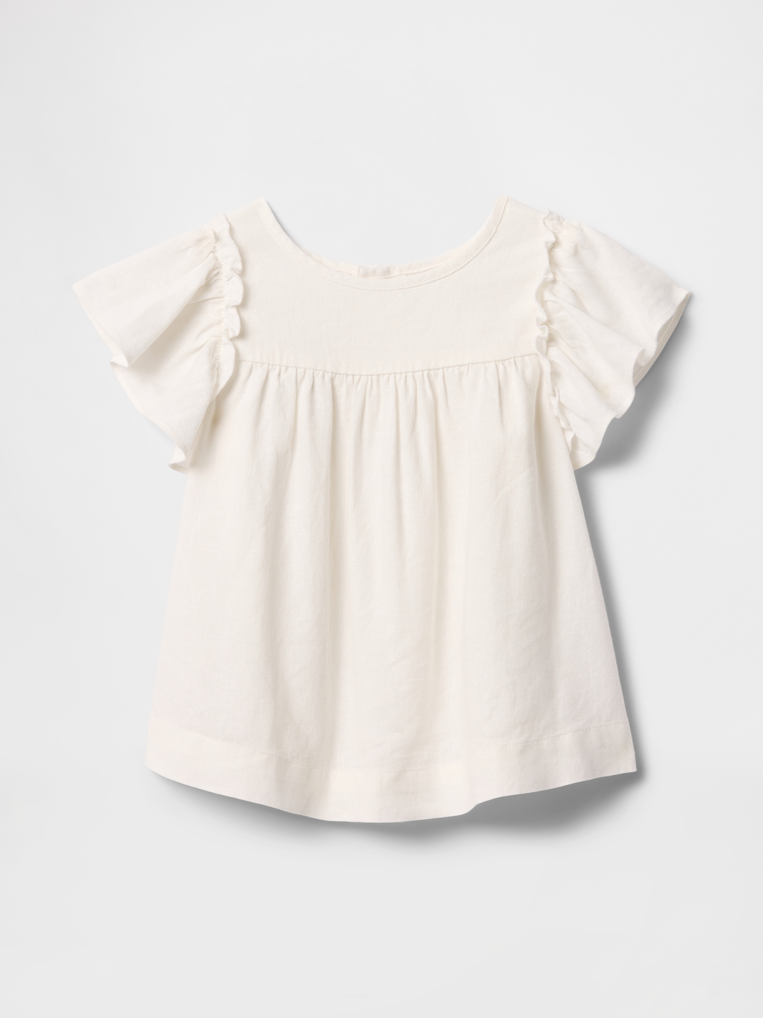 babyGap Linen-Blend Flutter Sleeve Top