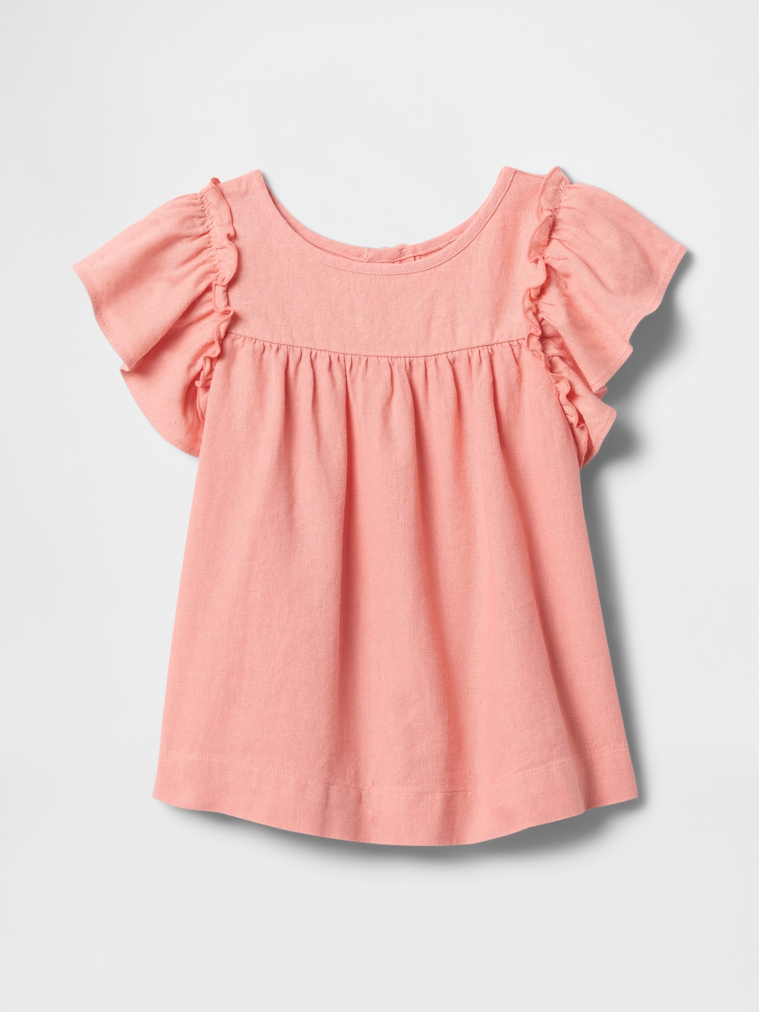 babyGap Linen-Blend Flutter Sleeve Top