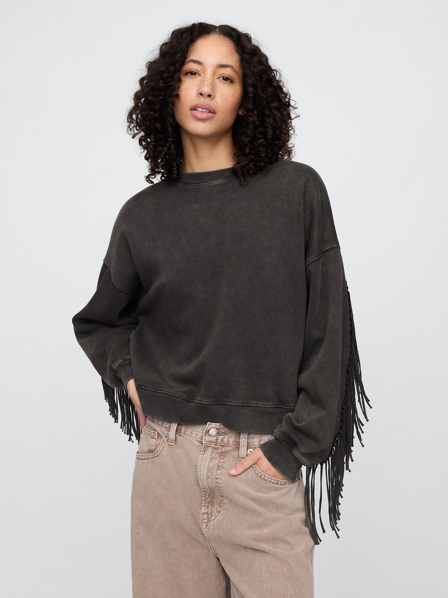 Oversized Western Crewneck Sweatshirt