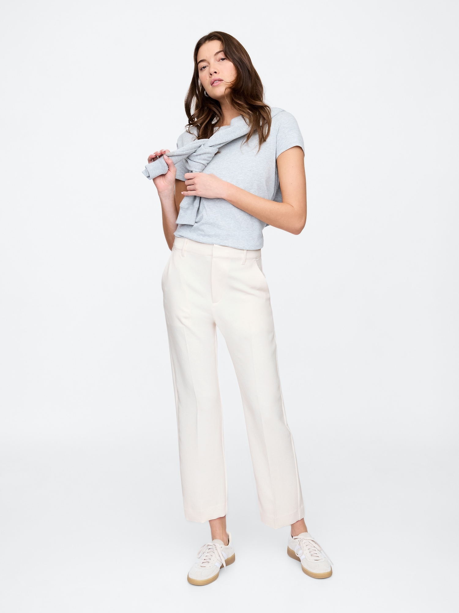 Mid Rise Easy Straight-Leg Pants