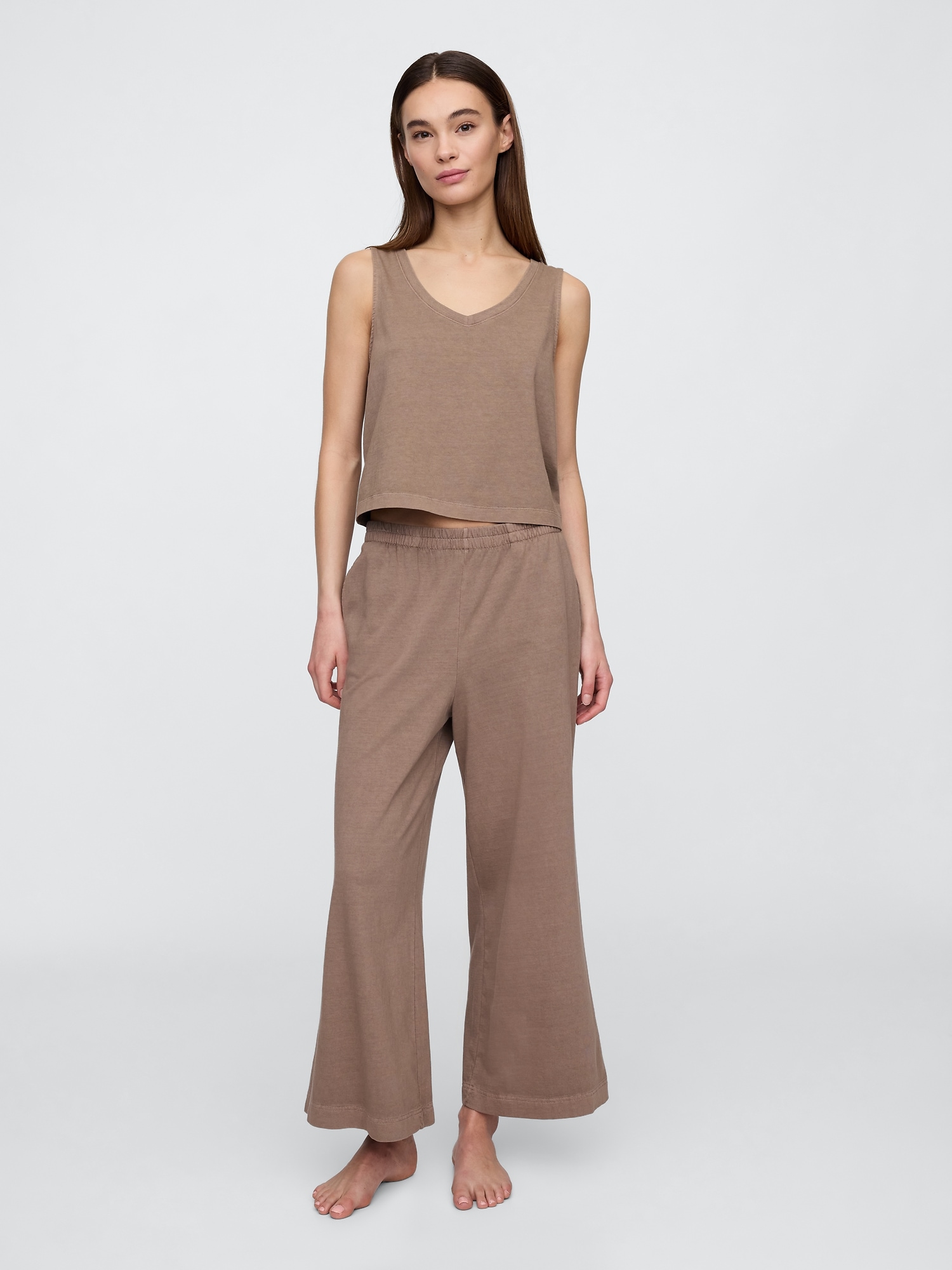 Wide-Leg Crop PJ Pants