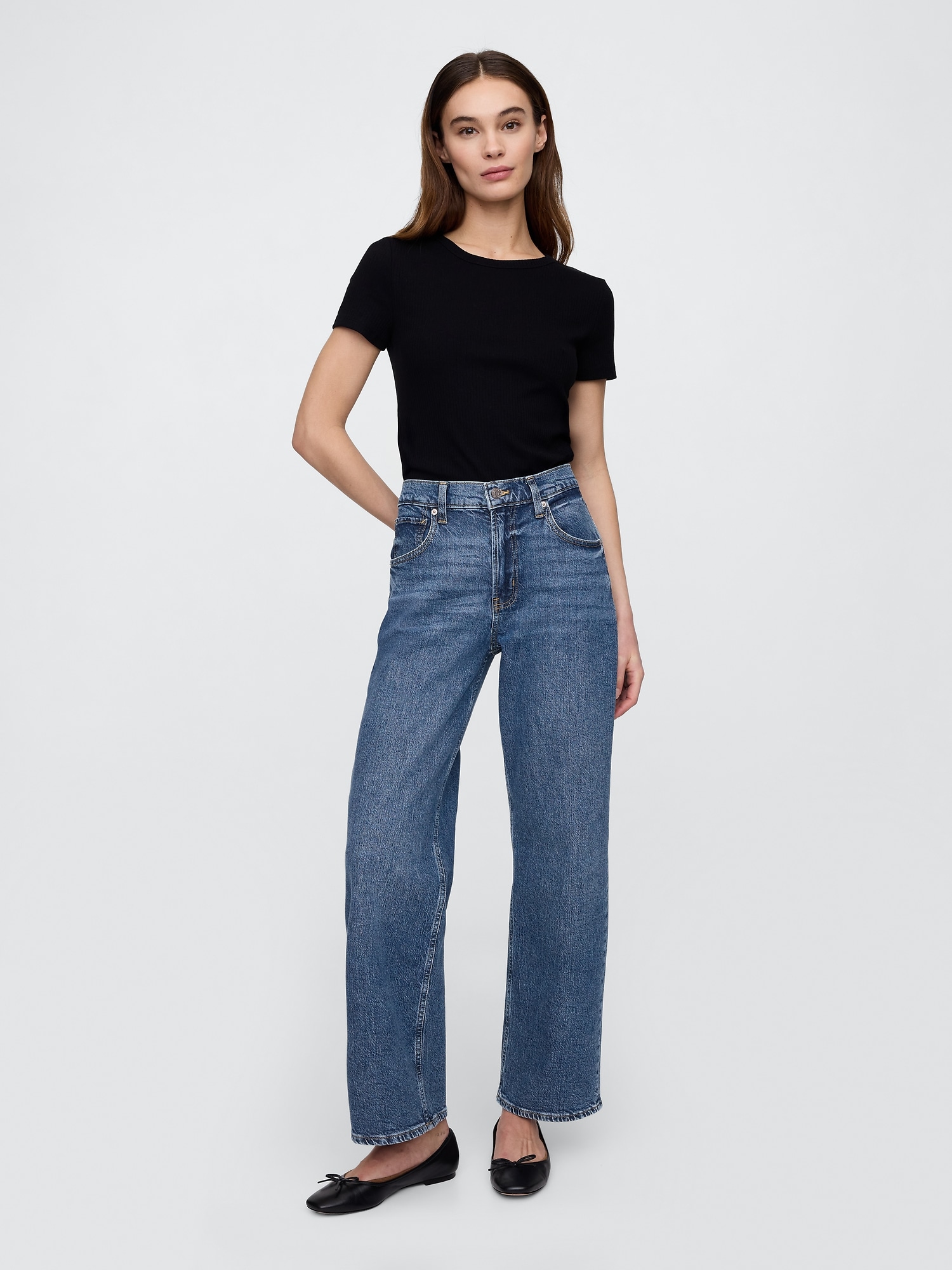 Low Rise Relaxed Straight Jeans