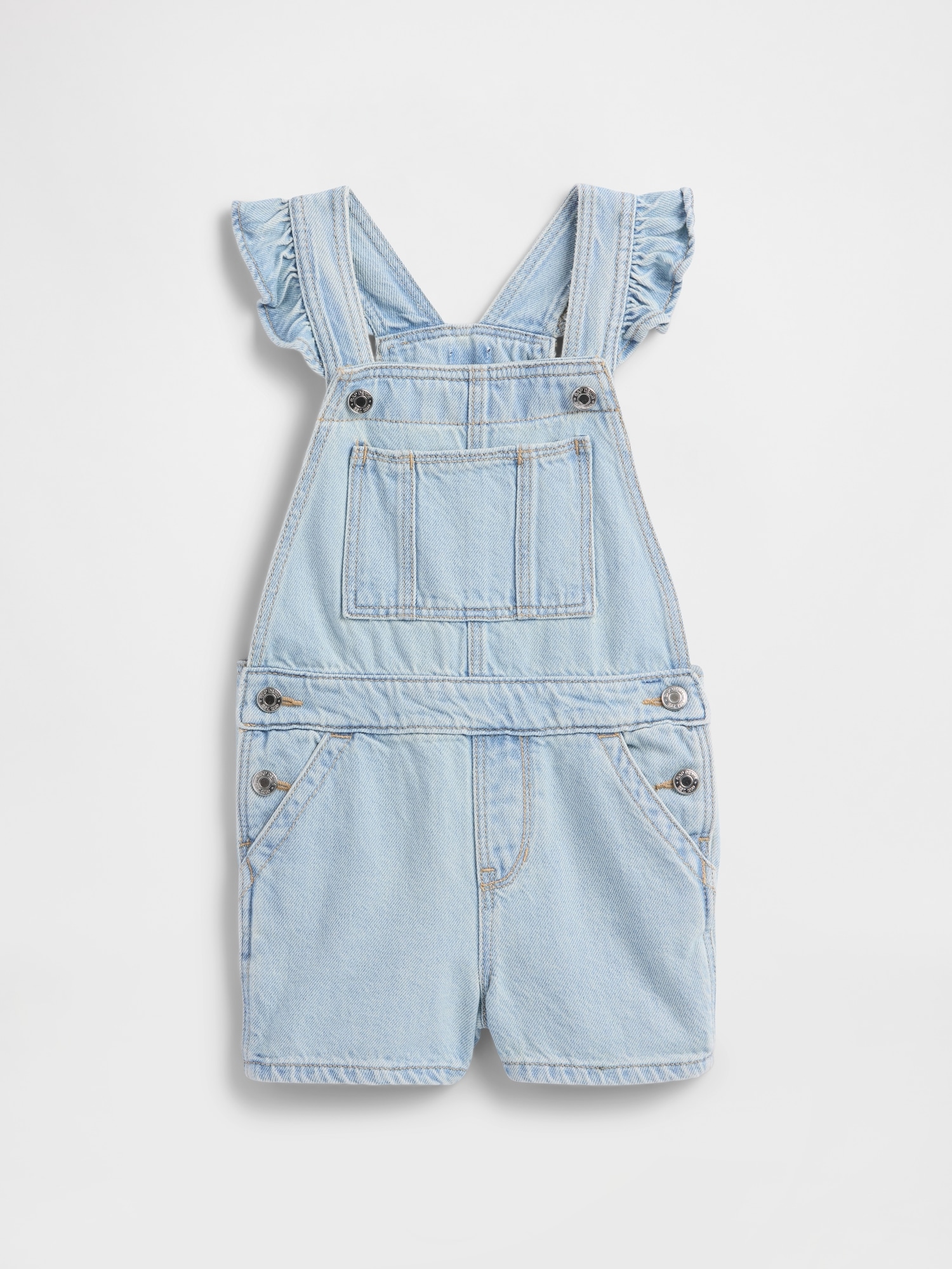 Toddler Denim Ruffle Shortalls