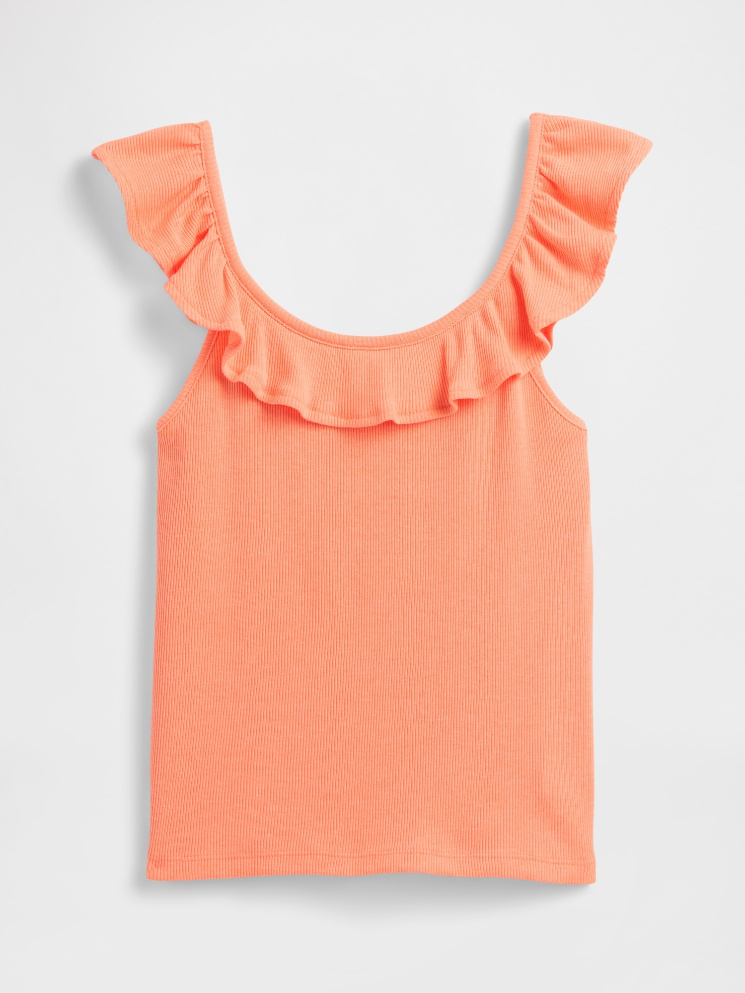 Kids Ribbed Ruffle Tank Top