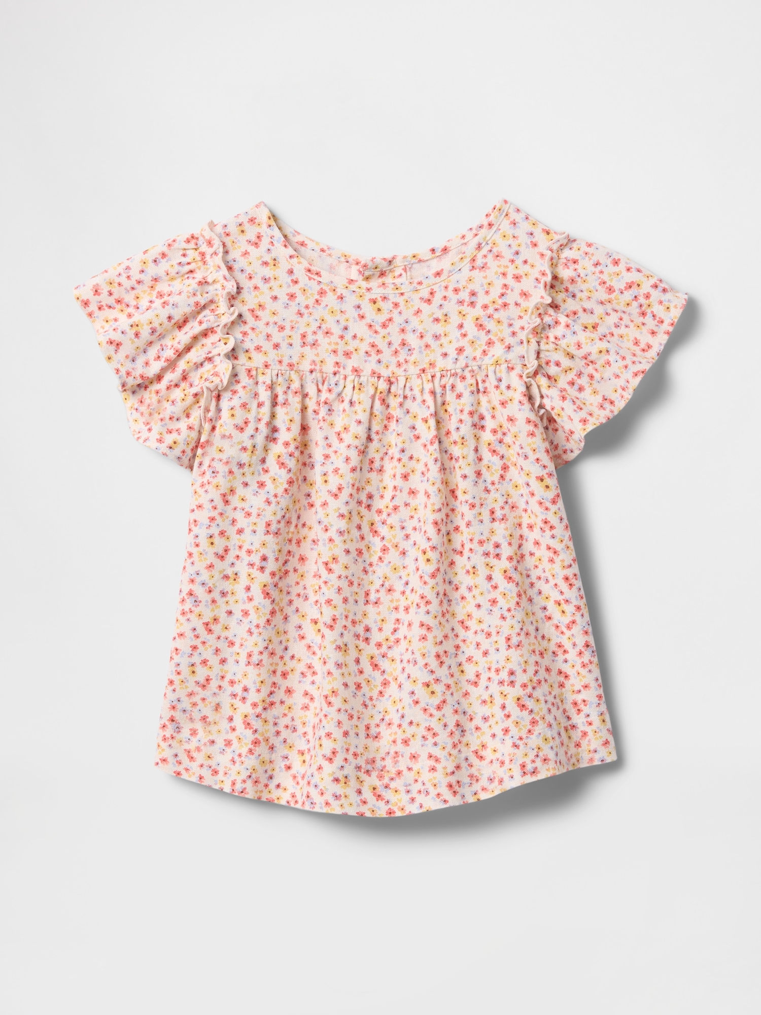 babyGap Linen-Blend Flutter Sleeve Top