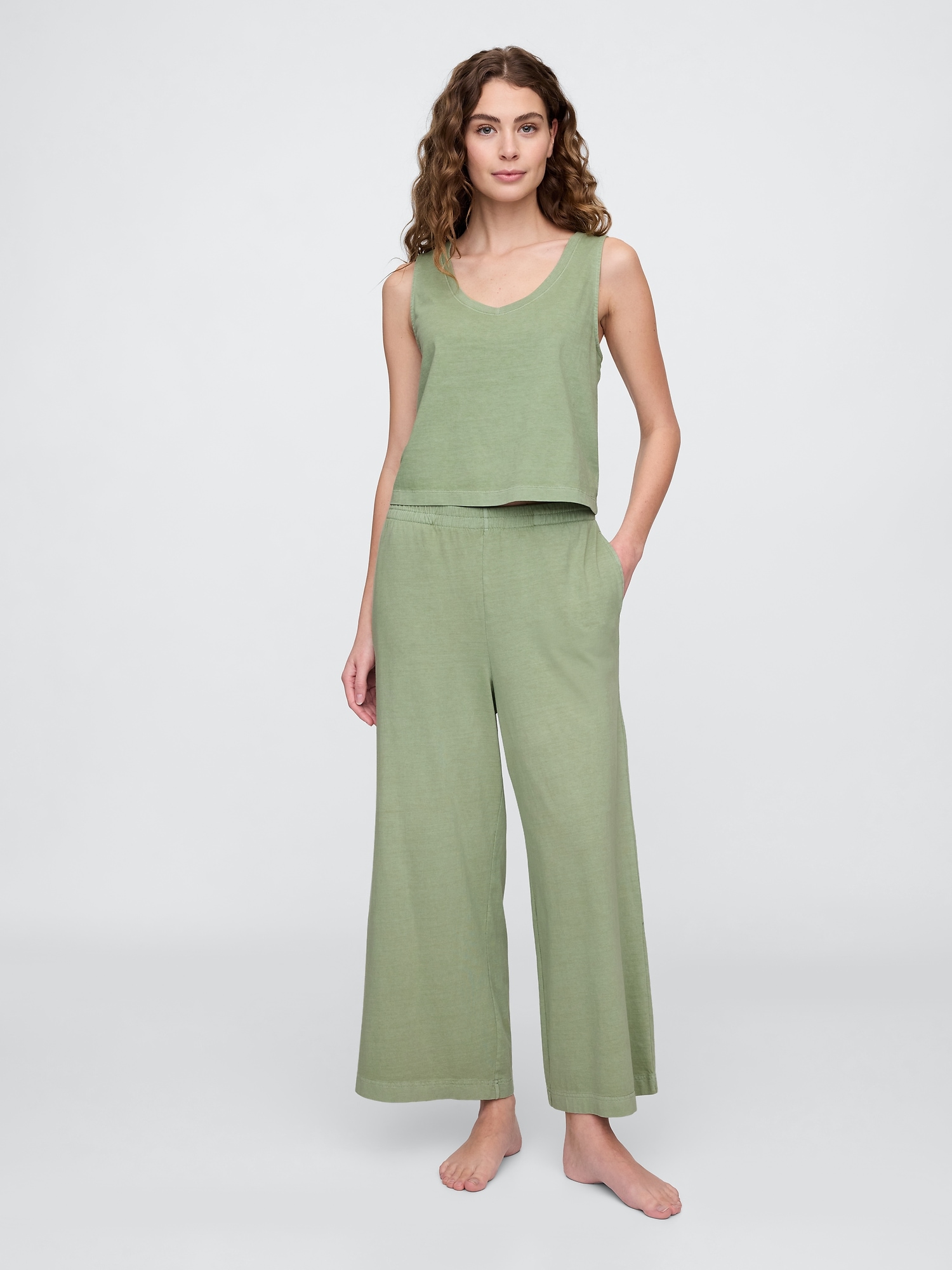 Wide-Leg Crop PJ Pants