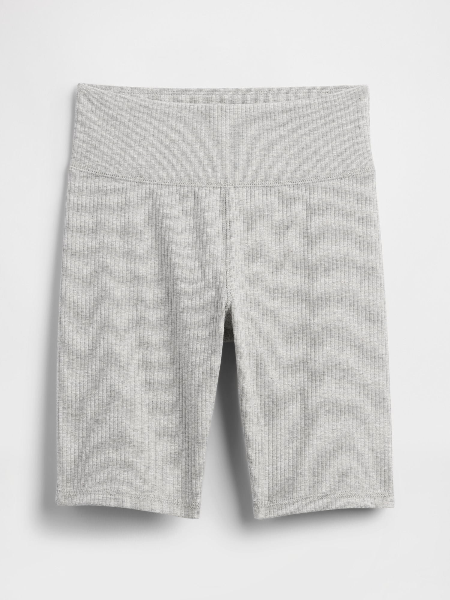 Kids Ribbed Bike Shorts - Gray