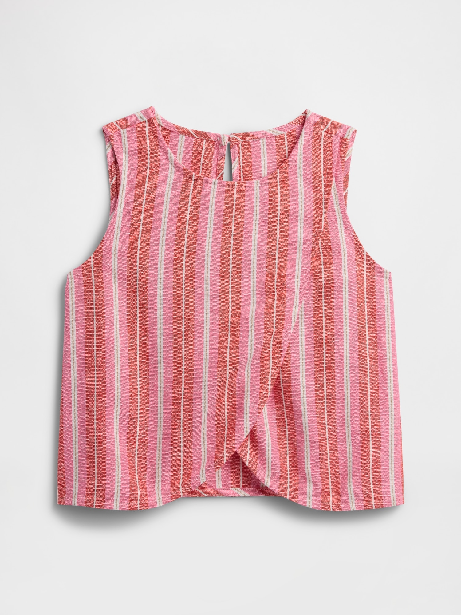 Kids Linen-Blend Fold-Front Top