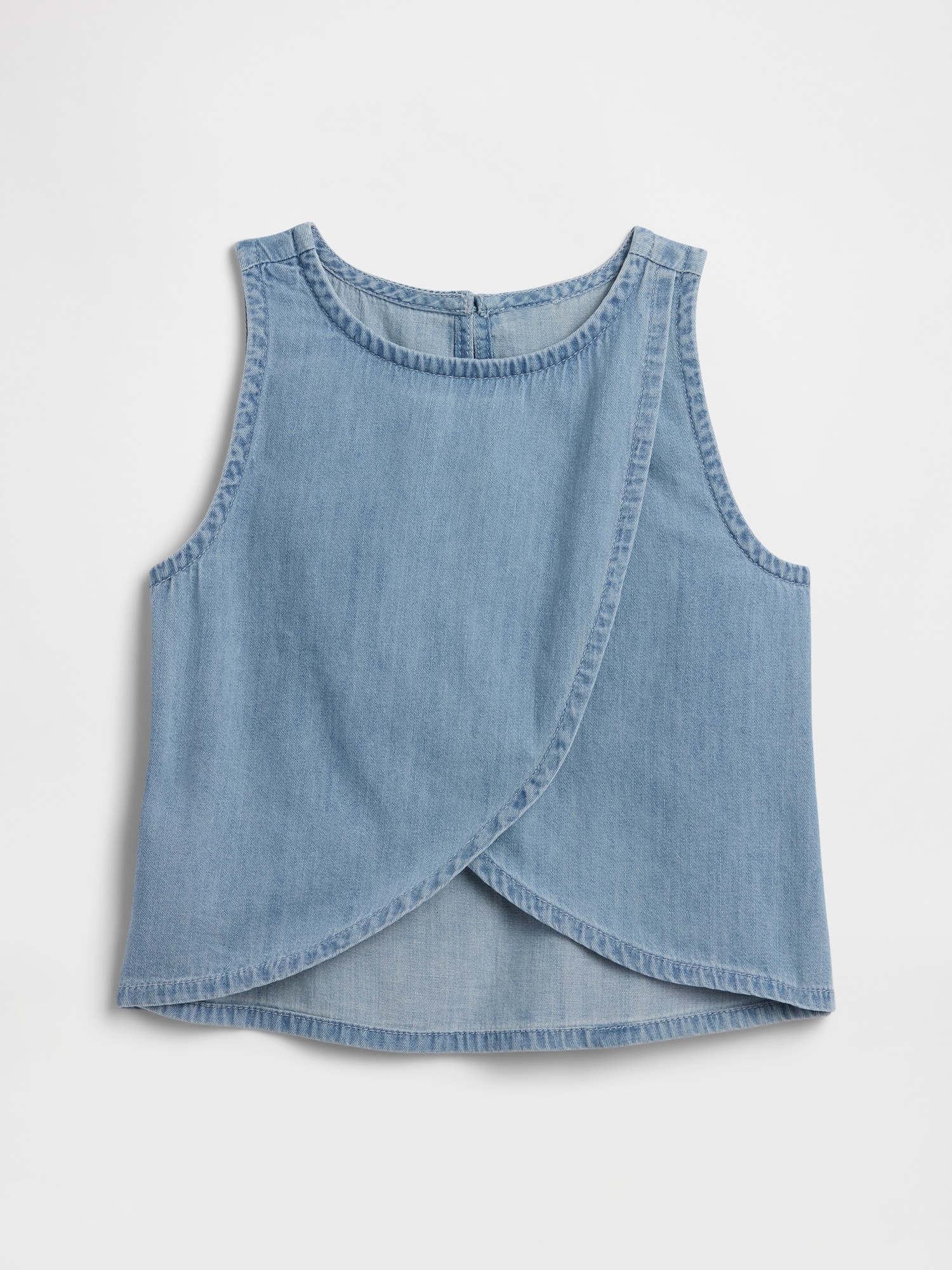 Kids Denim Fold-Front Top - Blue