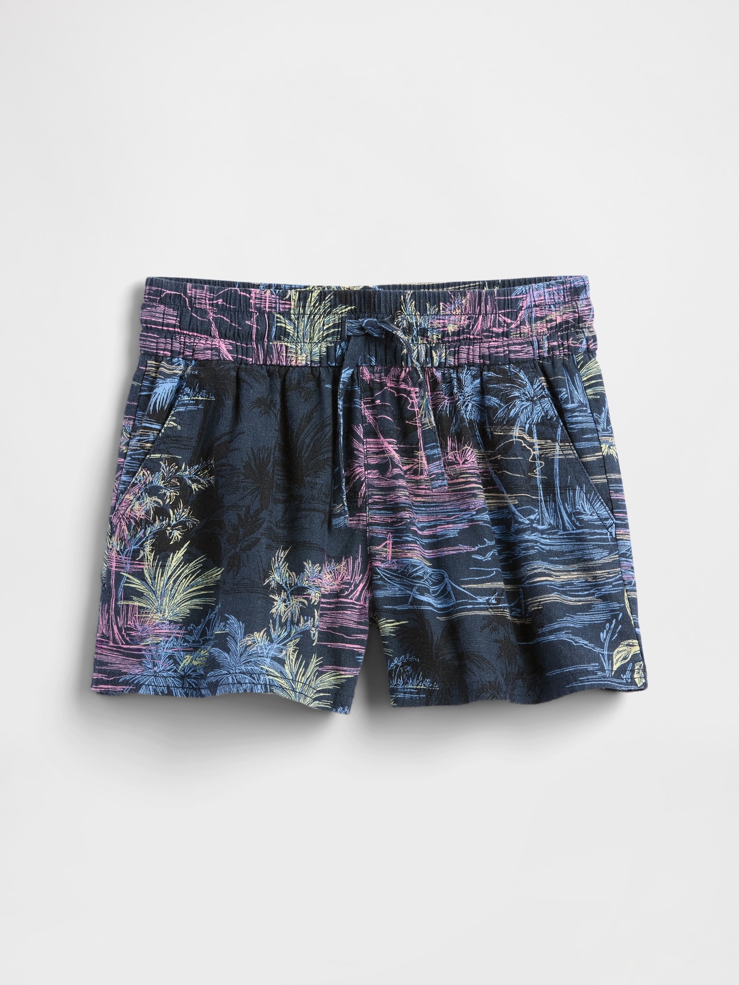 Kids Linen-Blend Pull-On Shorts