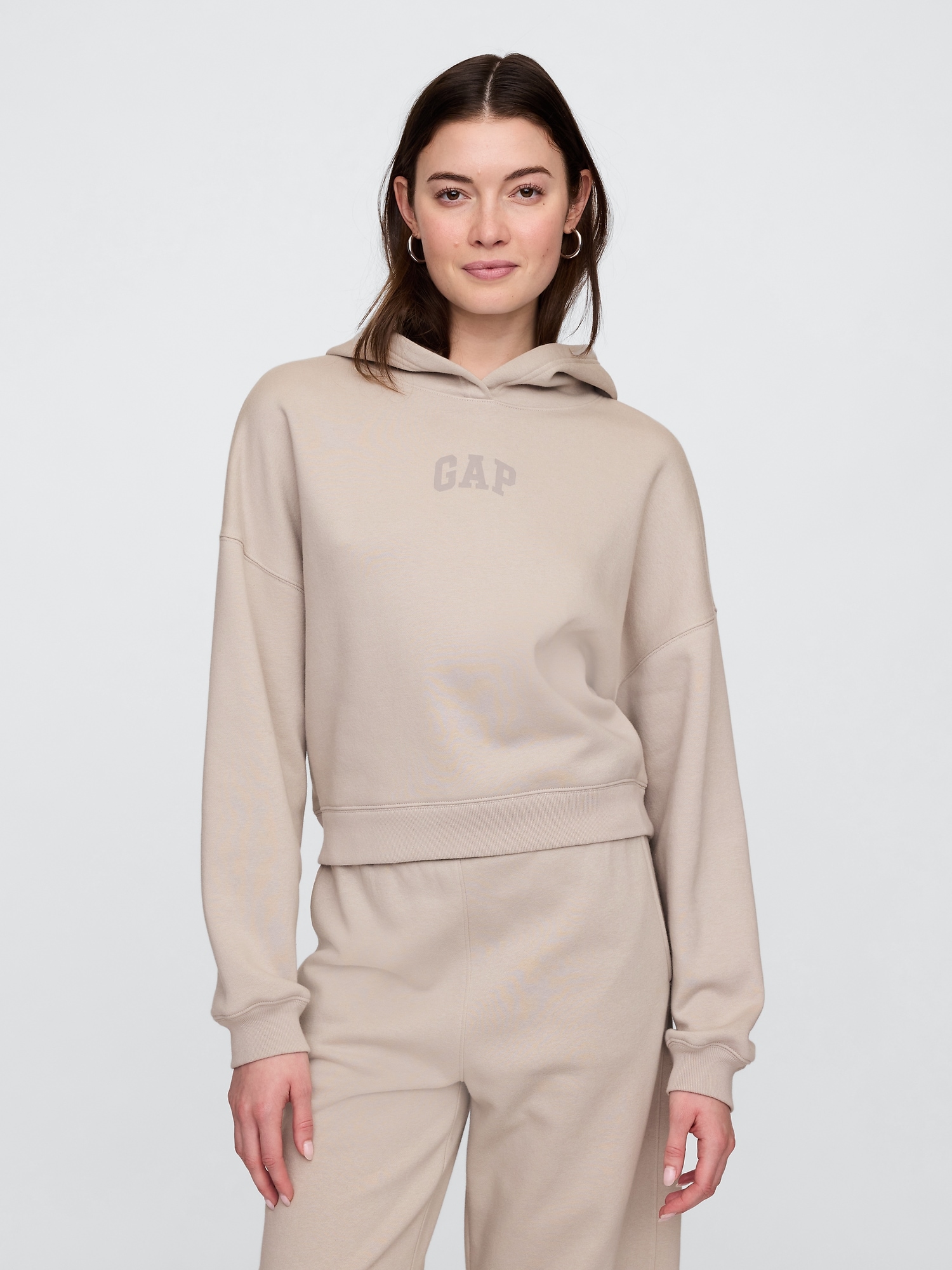 Relaxed Gap Mini-Logo Cropped Hoodie