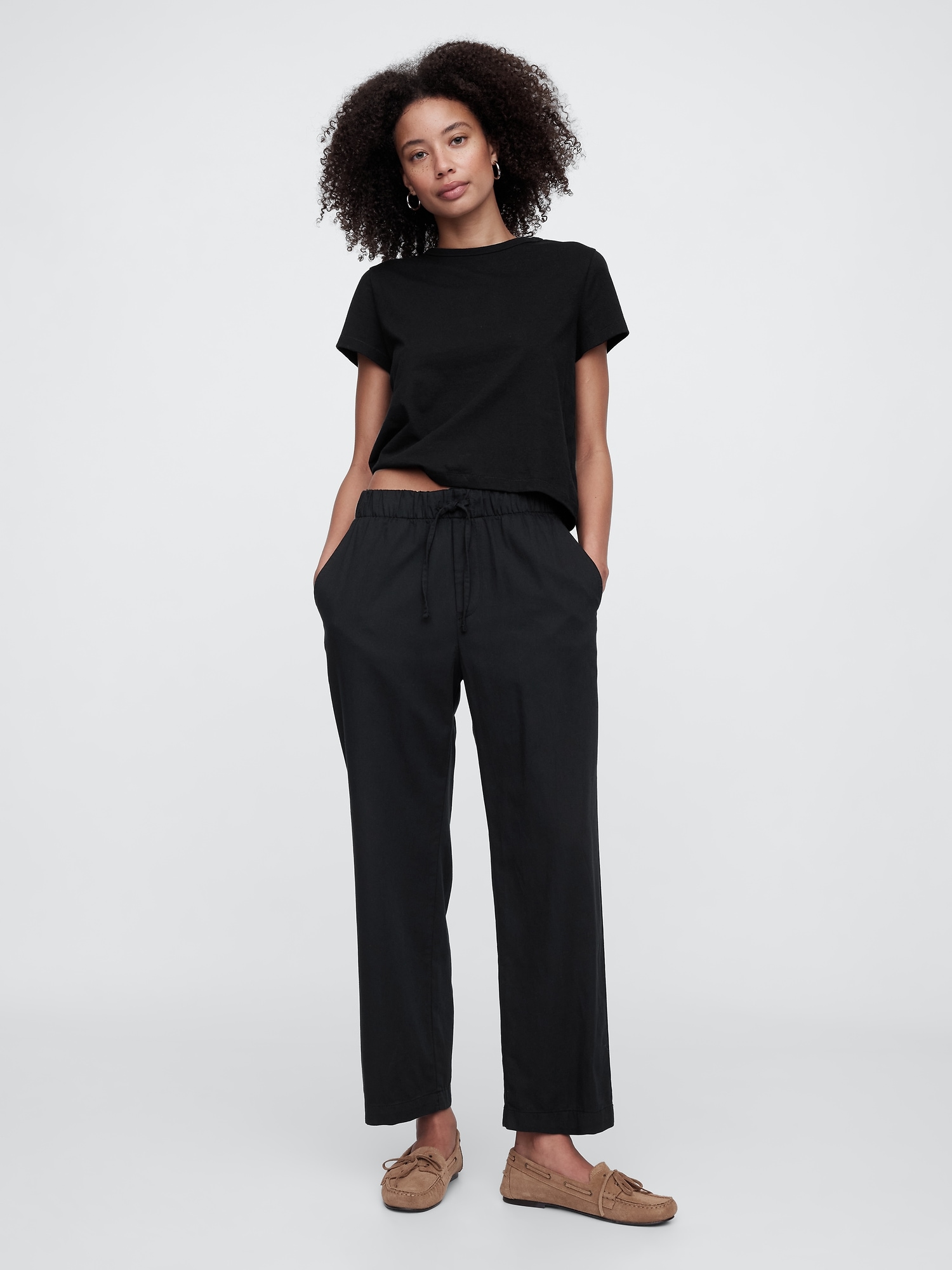 Mid Rise Easy Twill Pants