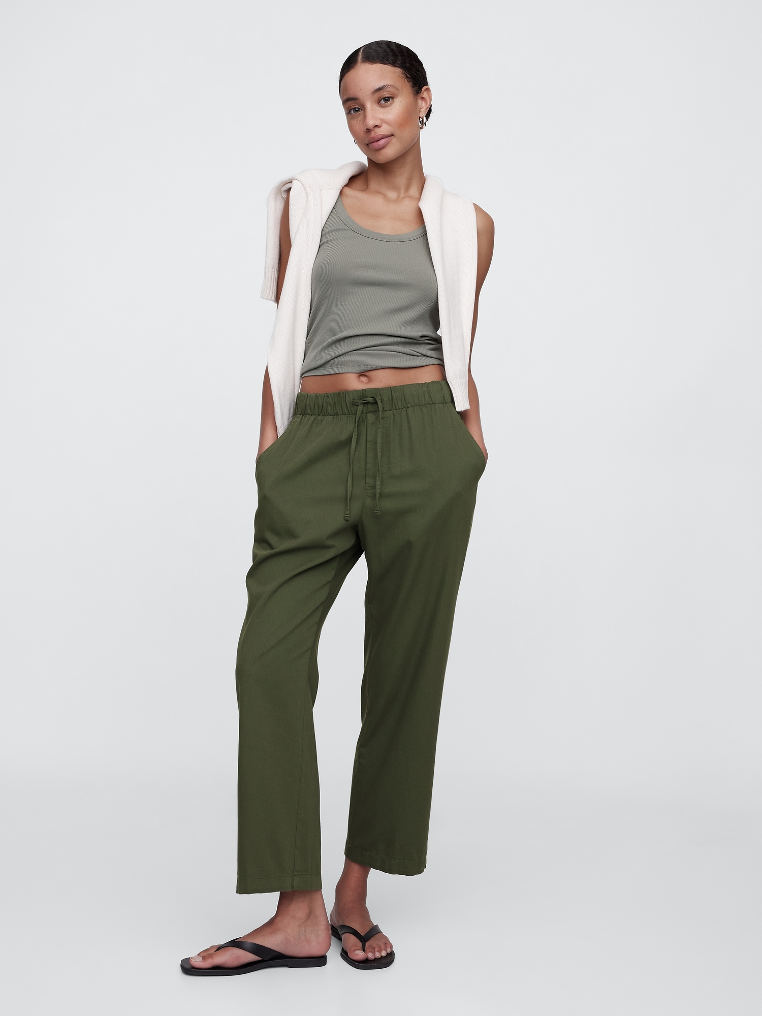 Mid Rise Easy Twill Pants