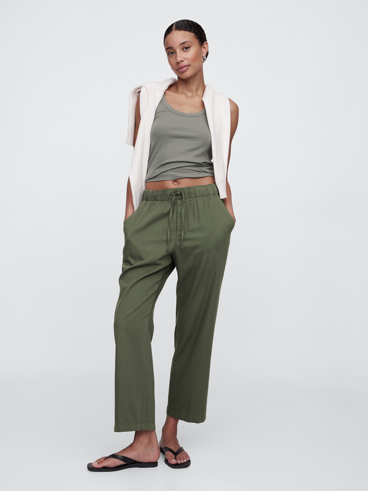 Mid Rise Easy Twill Pants