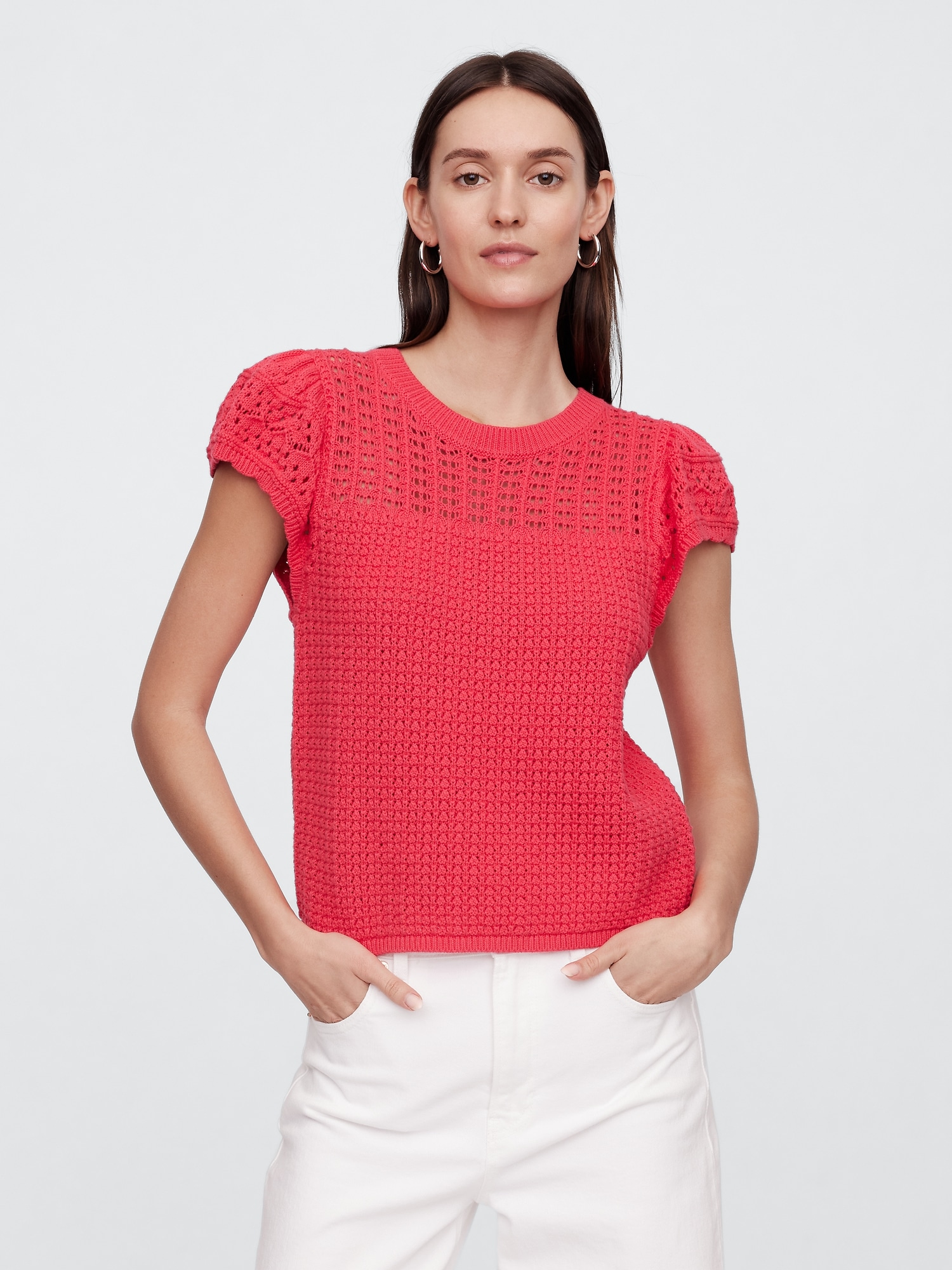 Mixed-Stitch Sweater Top