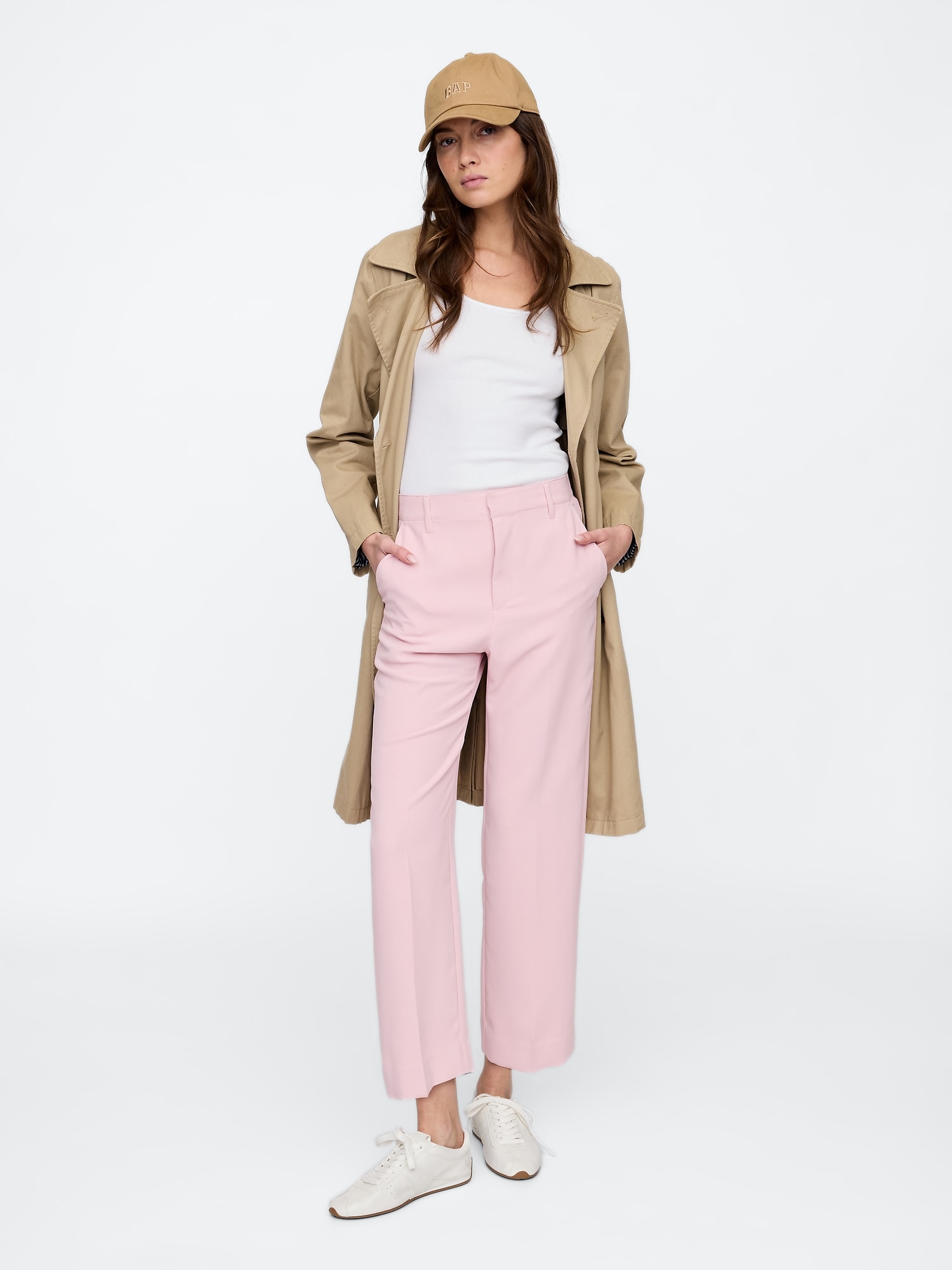 Mid Rise Easy Straight-Leg Pants