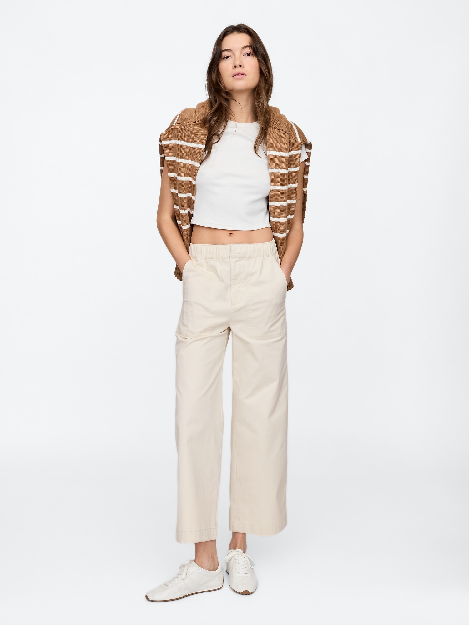 High Rise Easy Wide-Leg Khakis